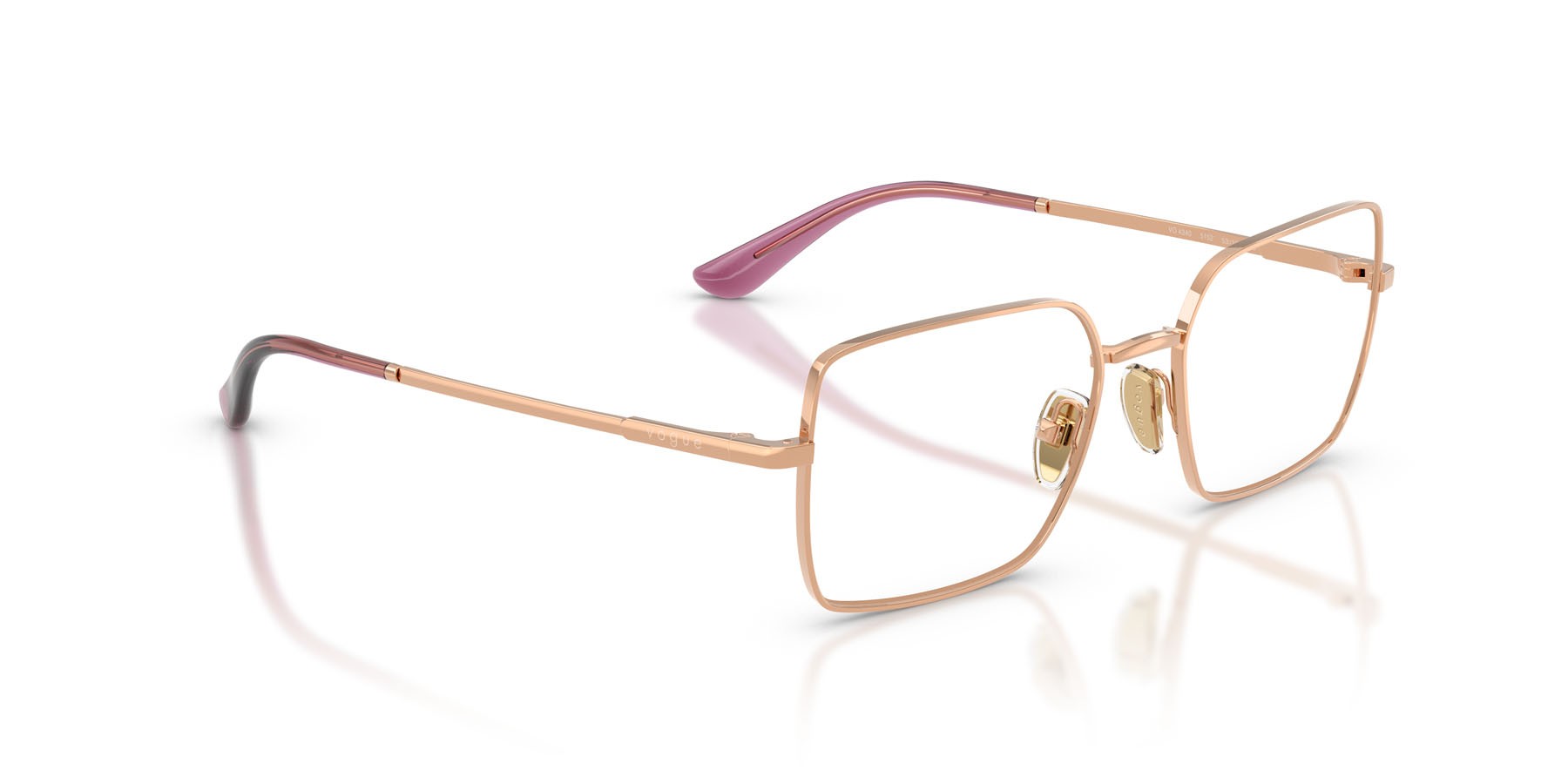 Eyeglasses Vogue VO 4340 (5152) color oro rose shape rectangle lenses lente demo