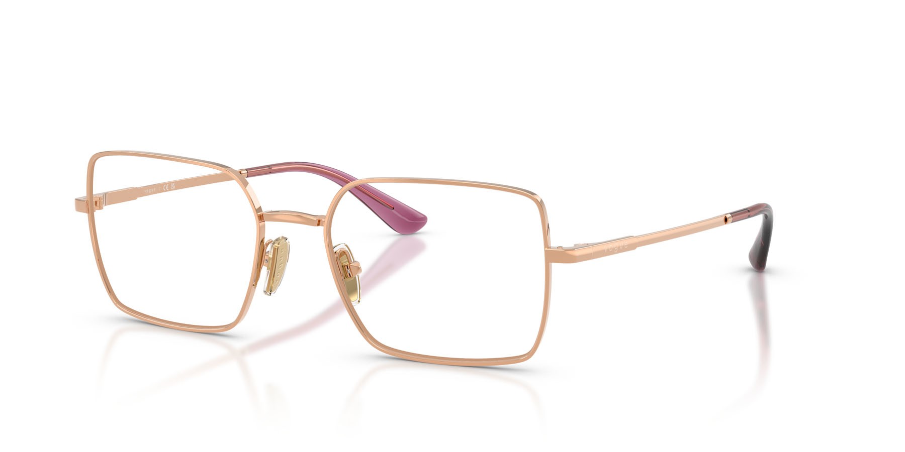 Eyeglasses Vogue VO 4340 (5152) color oro rose shape rectangle lenses lente demo