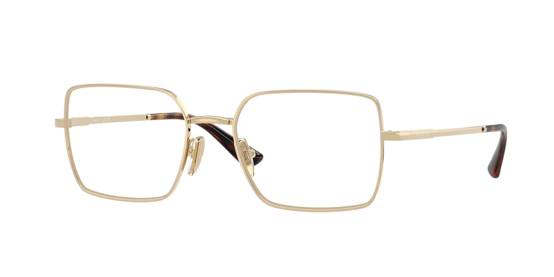 Eyeglasses Vogue VO 4340 (848) color oro pallido shape rectangle lenses lente demo