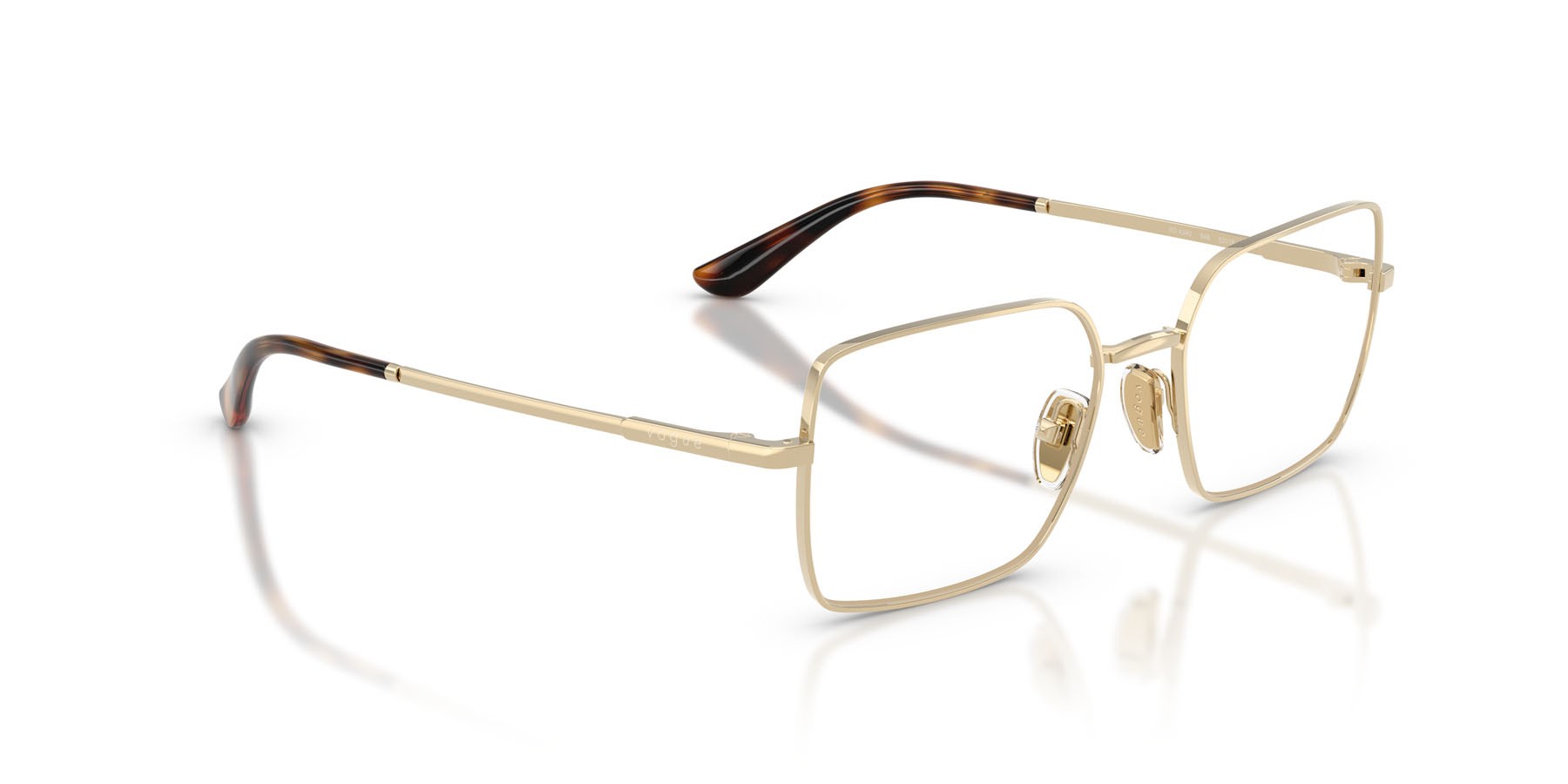 Eyeglasses Vogue VO 4340 (848) color oro pallido shape rectangle lenses lente demo
