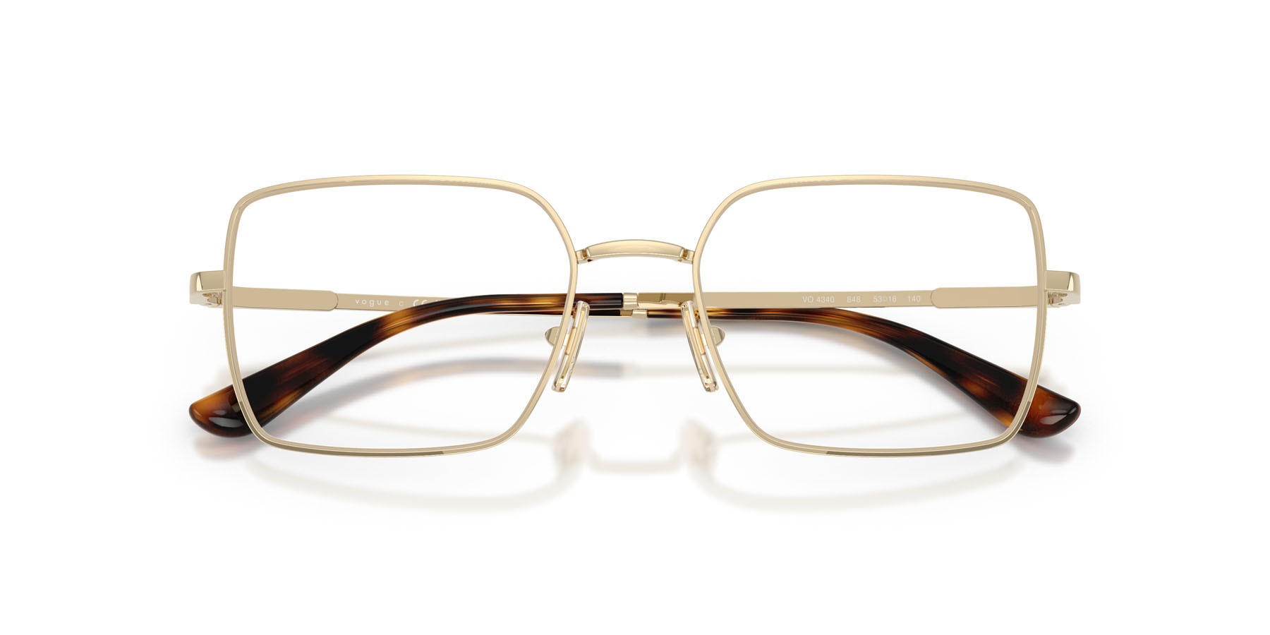 Eyeglasses Vogue VO 4340 (848) color oro pallido shape rectangle lenses lente demo