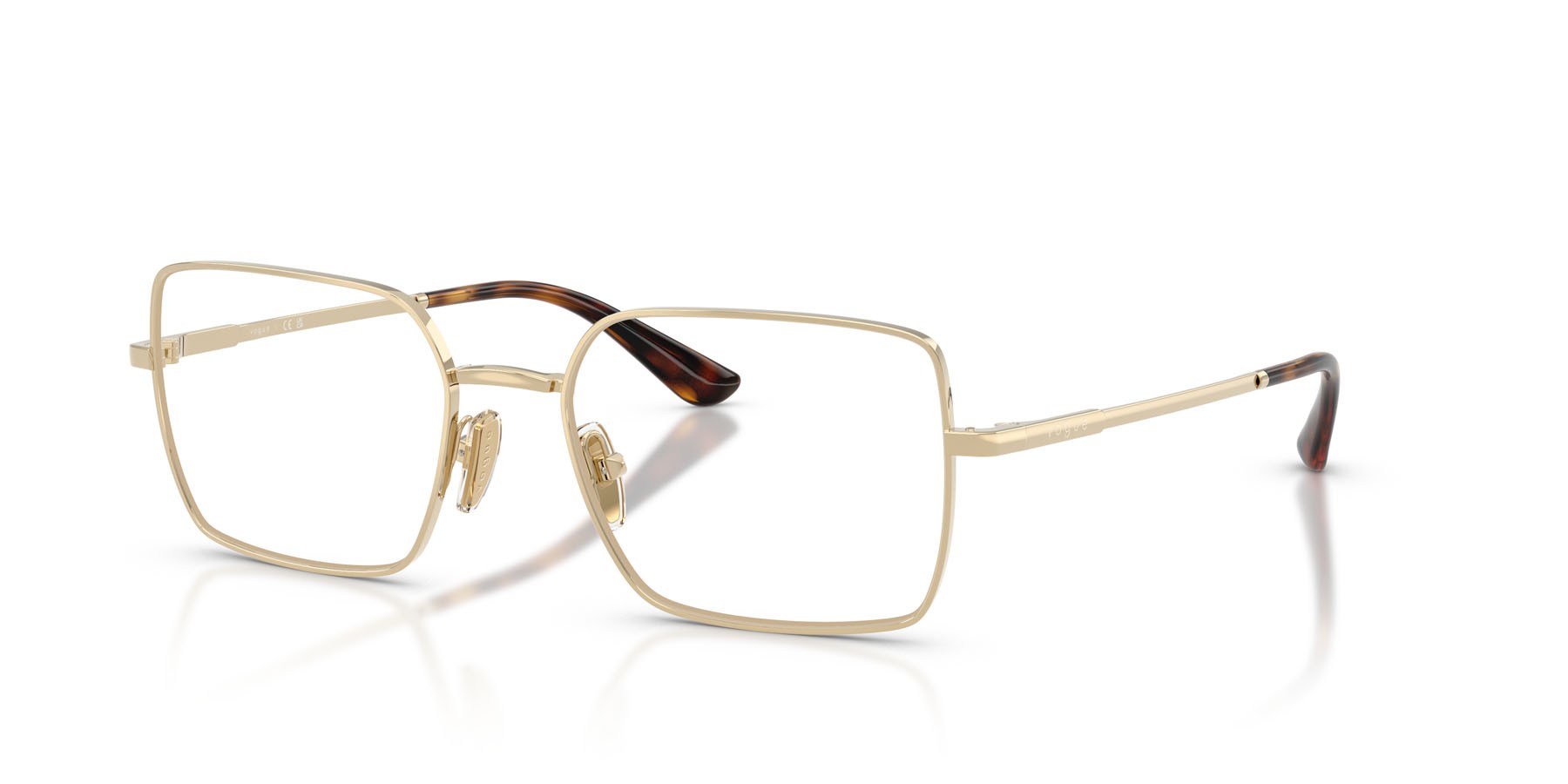 Eyeglasses Vogue VO 4340 (848) color oro pallido shape rectangle lenses lente demo