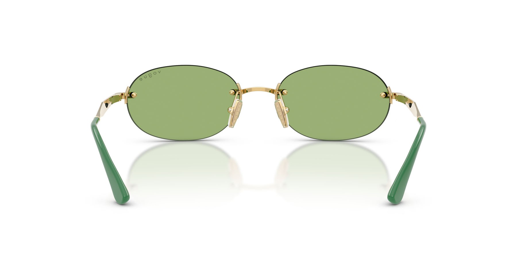 Occhiali da sole Vogue VO 4342S (280/2) colore oro forma ovale lenti verde