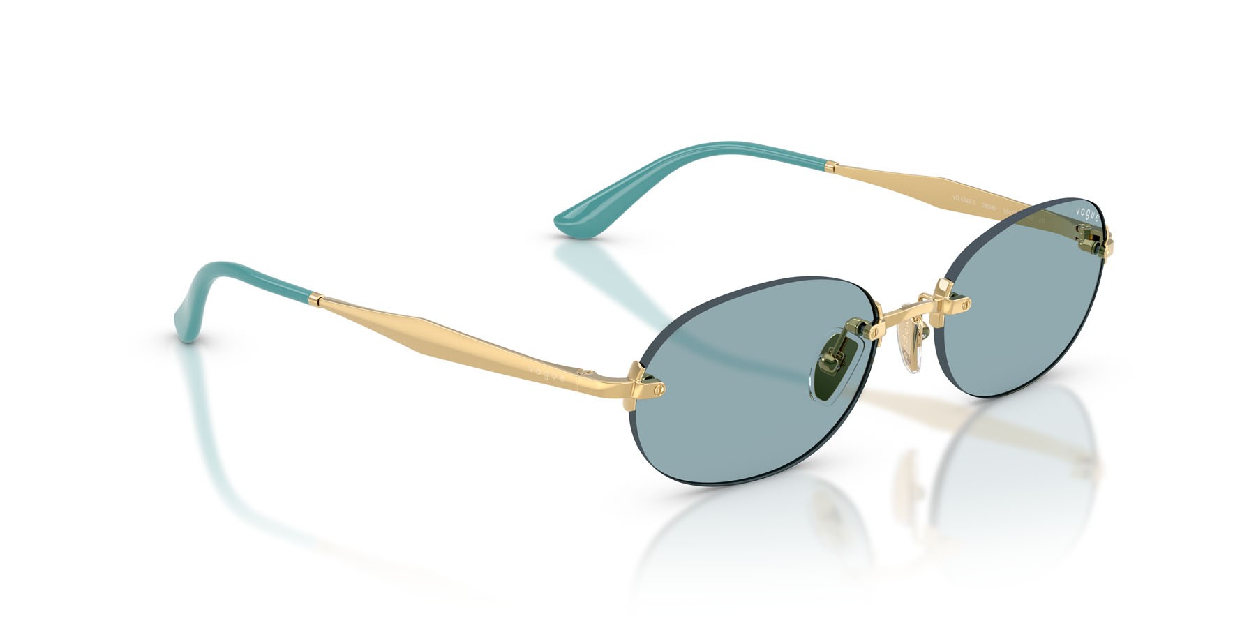 Occhiali da sole Vogue VO 4342S (280/80) colore oro forma ovale lenti blu