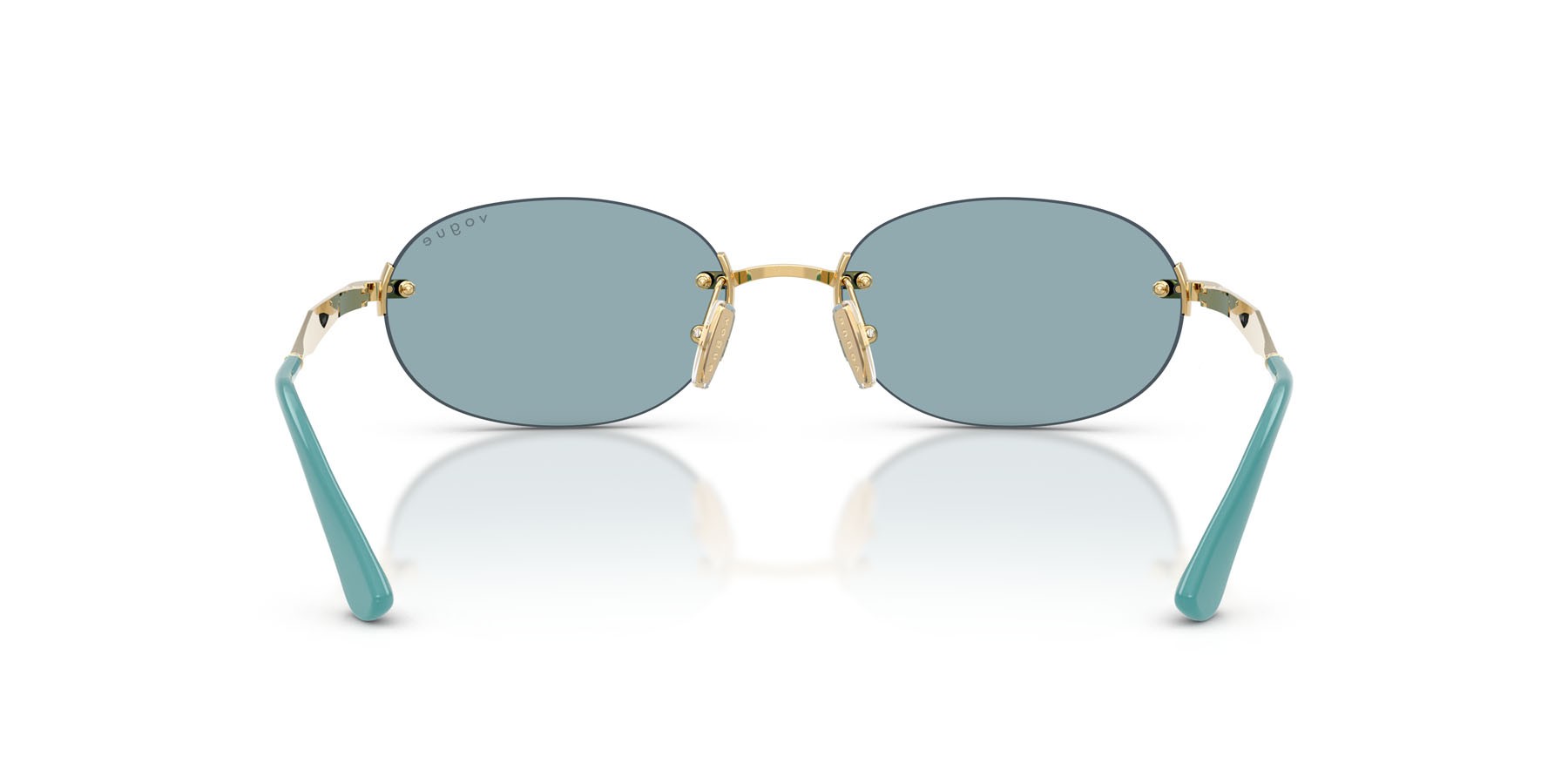Occhiali da sole Vogue VO 4342S (280/80) colore oro forma ovale lenti blu
