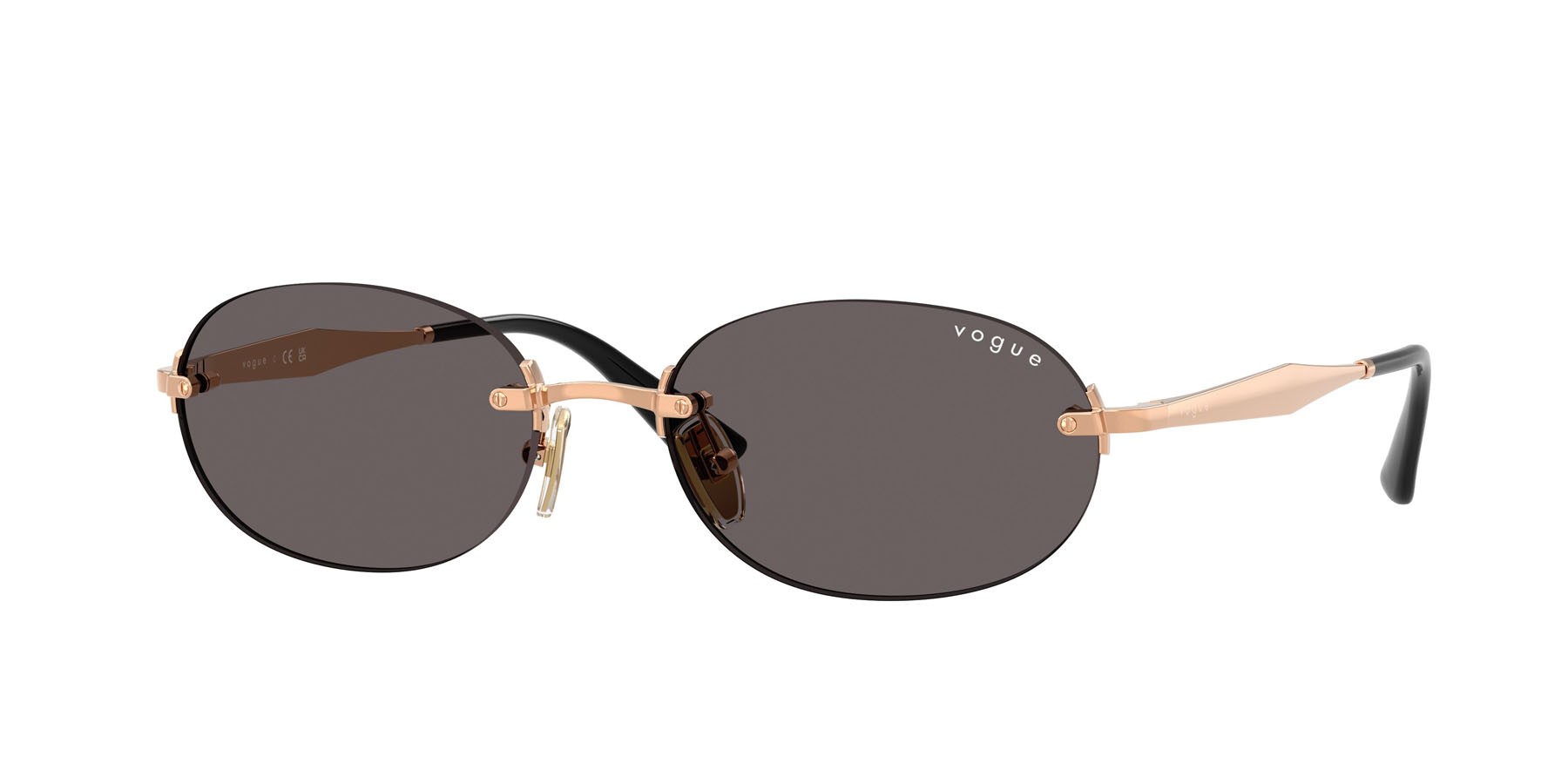 Occhiali da sole Vogue VO 4342S (515287) colore oro rose forma ovale lenti nero/grigio fumo