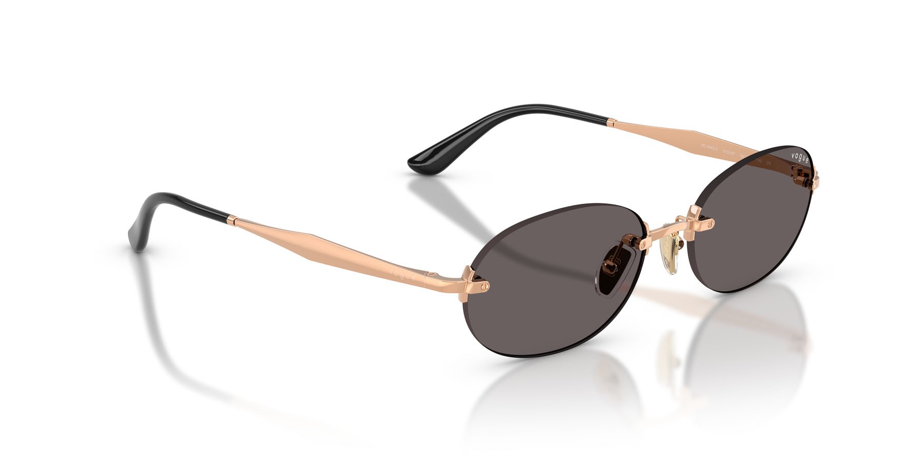 Occhiali da sole Vogue VO 4342S (515287) colore oro rose forma ovale lenti nero/grigio fumo