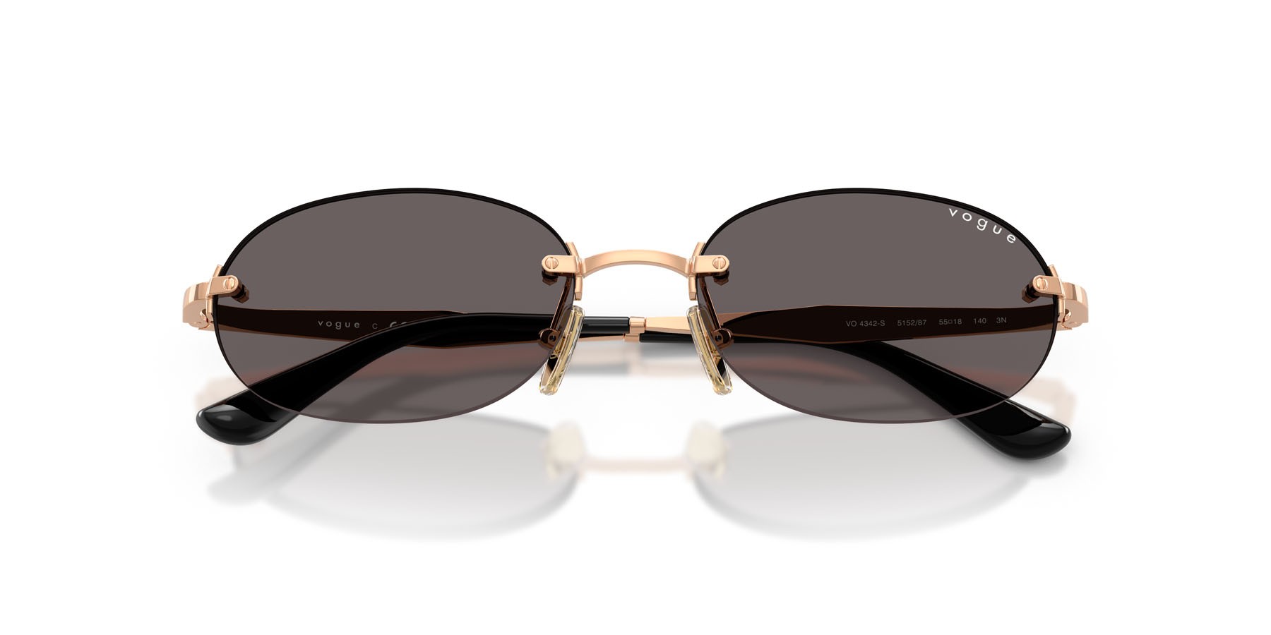 Occhiali da sole Vogue VO 4342S (515287) colore oro rose forma ovale lenti nero/grigio fumo