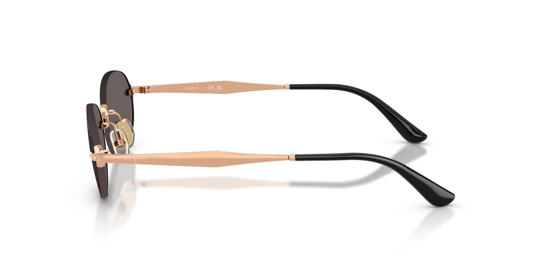 Occhiali da sole Vogue VO 4342S (515287) colore oro rose forma ovale lenti nero/grigio fumo