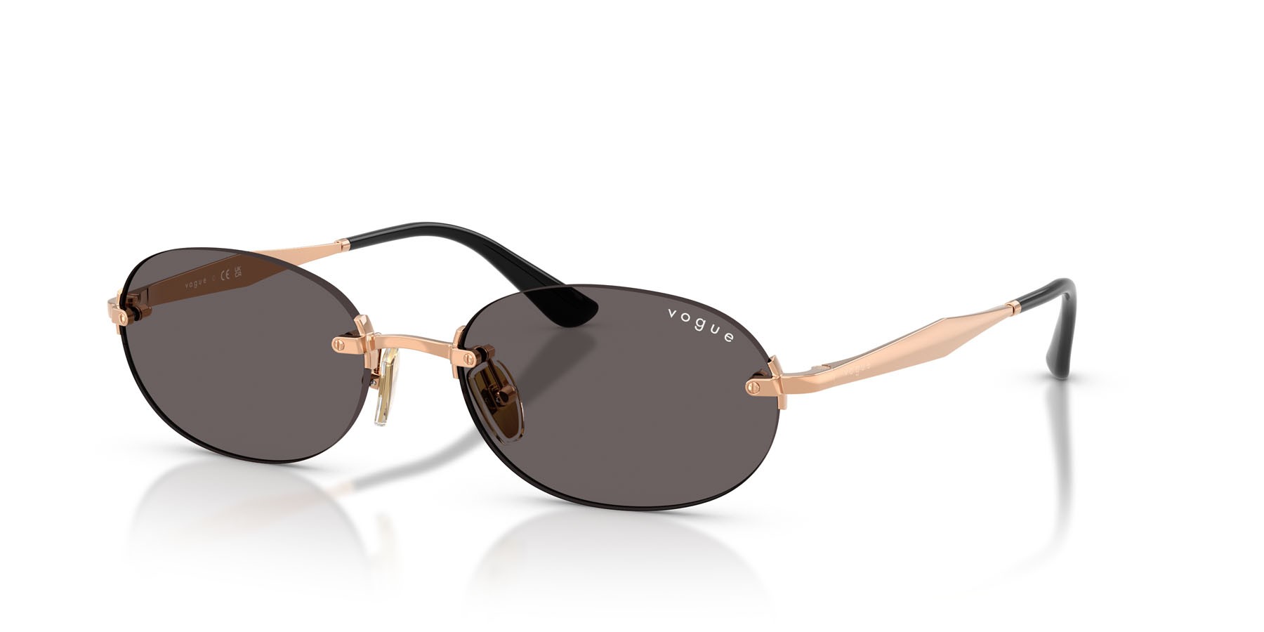 Occhiali da sole Vogue VO 4342S (515287) colore oro rose forma ovale lenti nero/grigio fumo