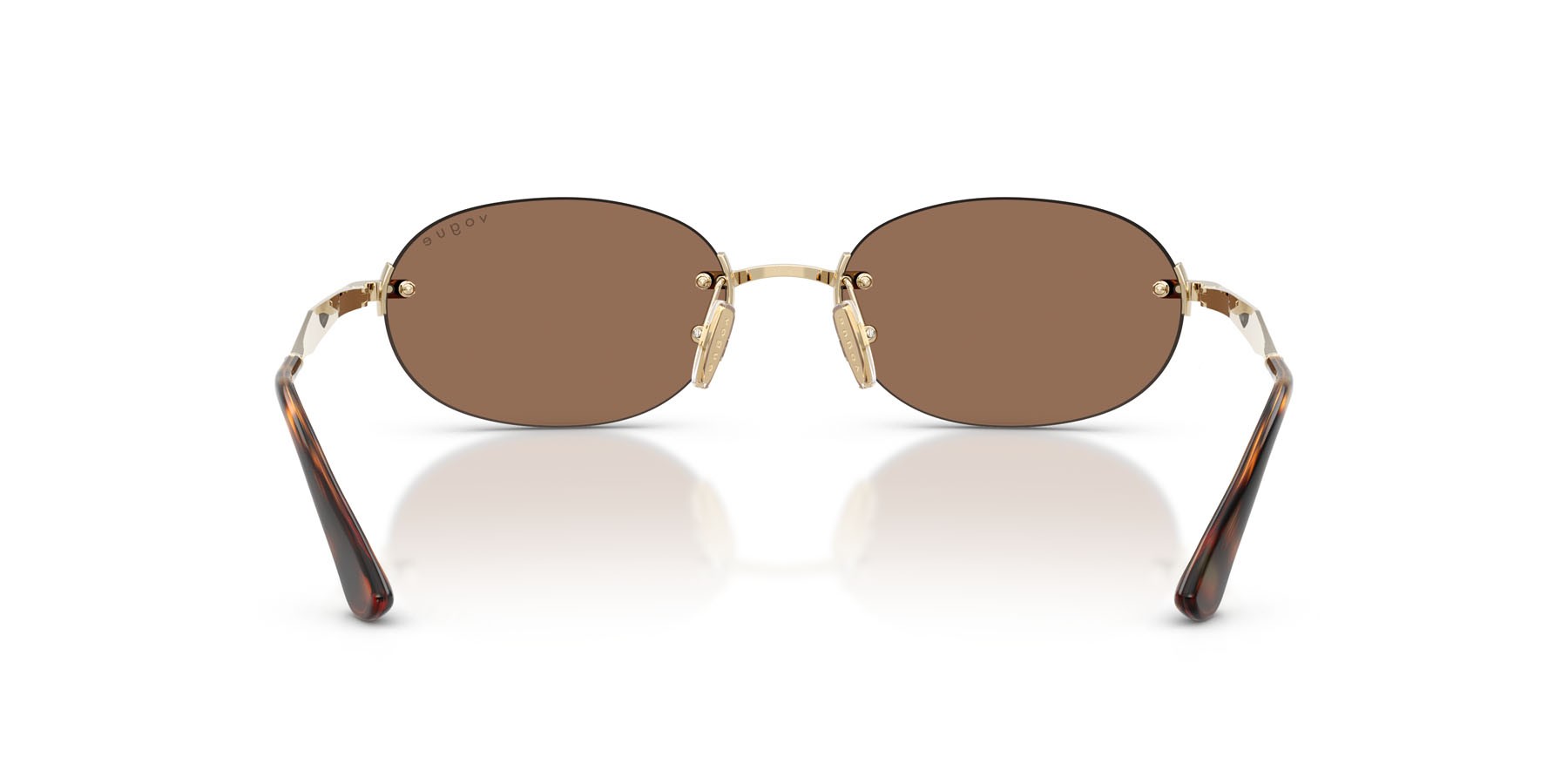 Sunglasses Vogue VO 4342S (848/73) color oro pallido shape oval lenses marrone scuro