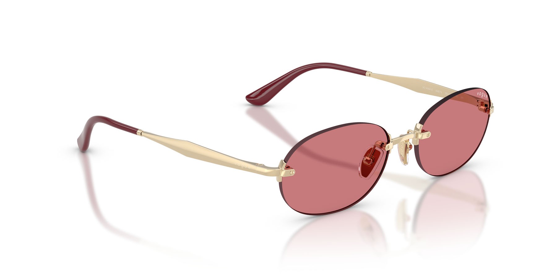 Sunglasses Vogue VO 4342S (848/75) color oro pallido shape oval lenses rosso