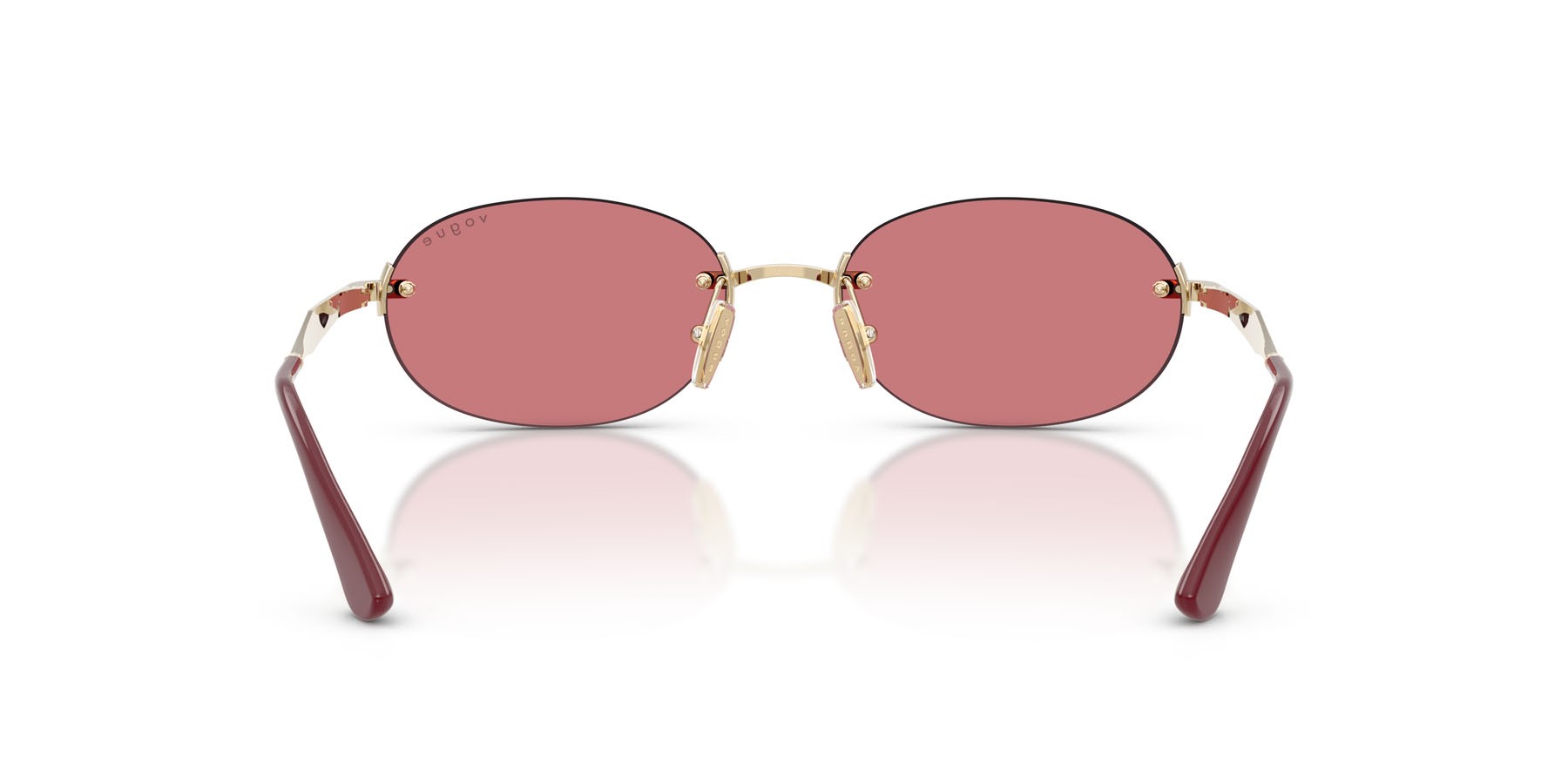 Sunglasses Vogue VO 4342S (848/75) color oro pallido shape oval lenses rosso