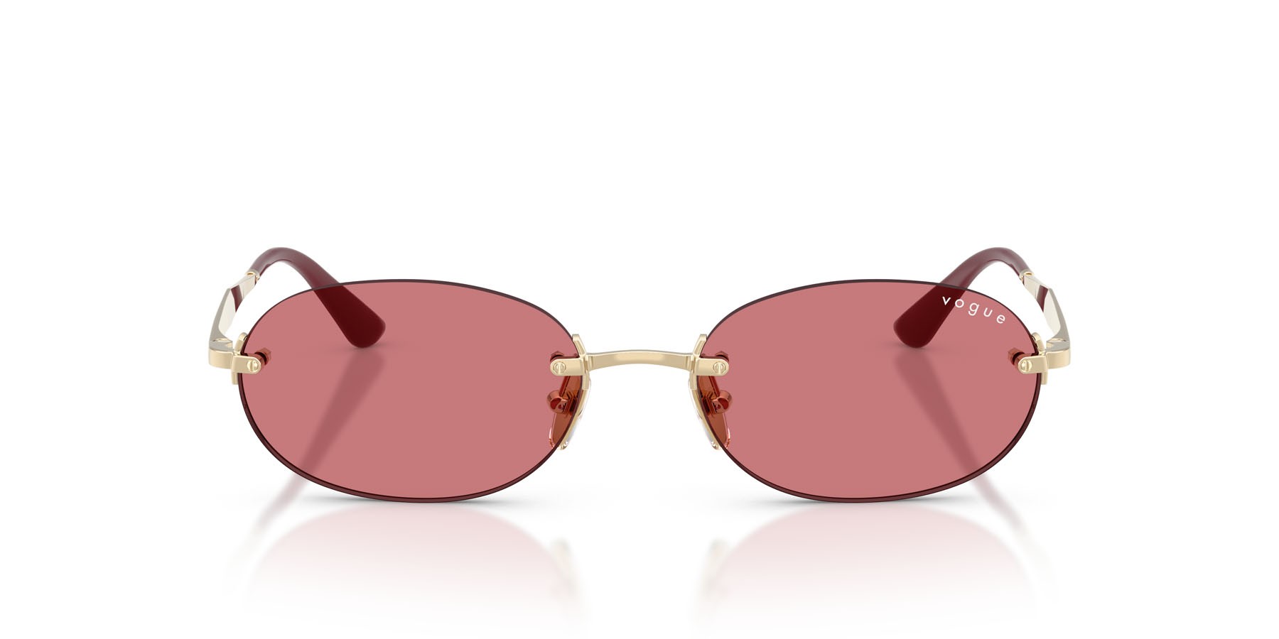 Sunglasses Vogue VO 4342S (848/75) color oro pallido shape oval lenses rosso