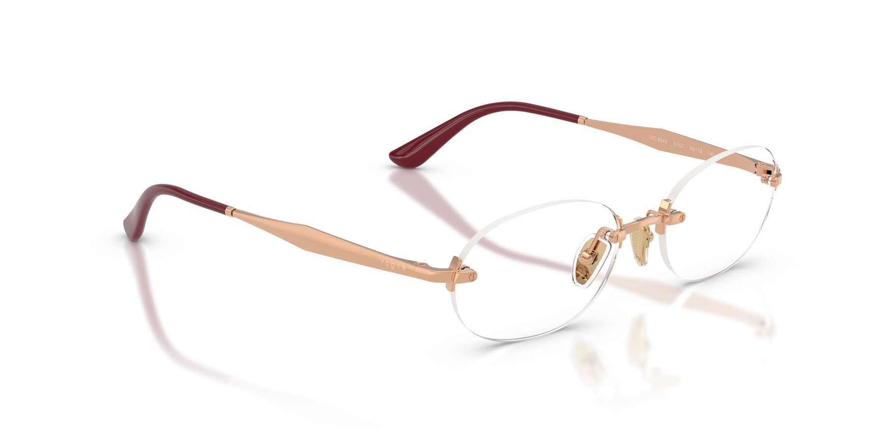 Occhiali da vista Vogue VO 4343 (5152) colore oro rose forma ovale lenti lente demo