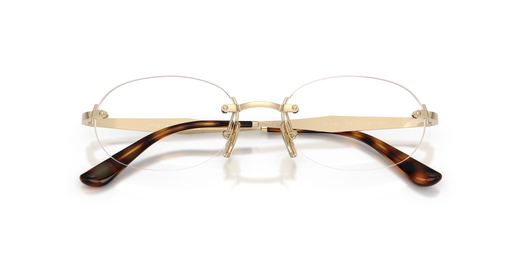Eyeglasses Vogue VO 4343 (848) color oro pallido shape oval lenses lente demo