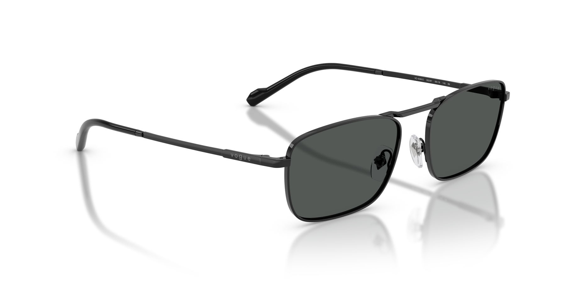 Occhiali da sole Vogue VO 4346S (352/87) colore nero forma quadrato lenti grigio scuro