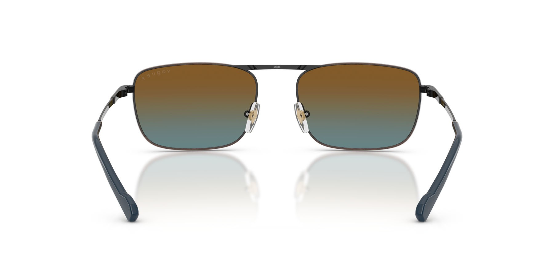 Occhiali da sole Vogue VO 4346S (51351F) colore rame antico forma quadrato lenti blu sfumato marrone polarizzata