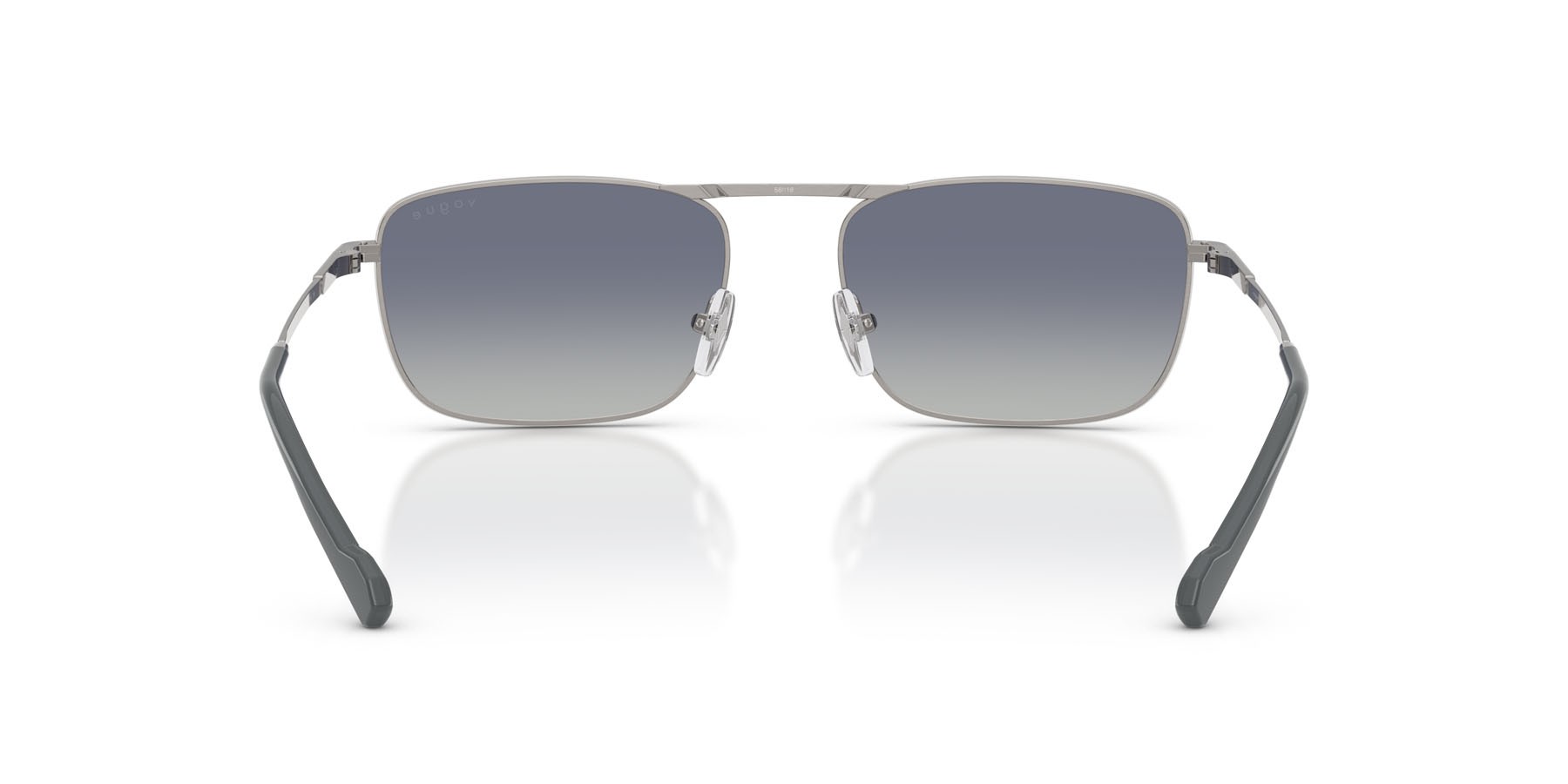 Occhiali da sole Vogue VO 4346S (51874L) colore gunmetal spazzolato forma quadrato lenti blu sfumato grigio