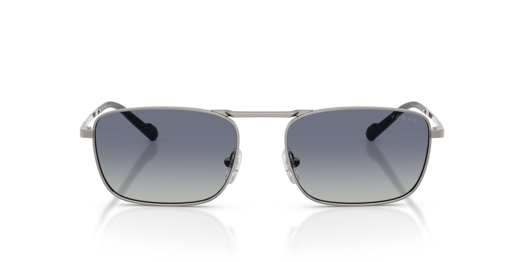 Occhiali da sole Vogue VO 4346S (51874L) colore gunmetal spazzolato forma quadrato lenti blu sfumato grigio