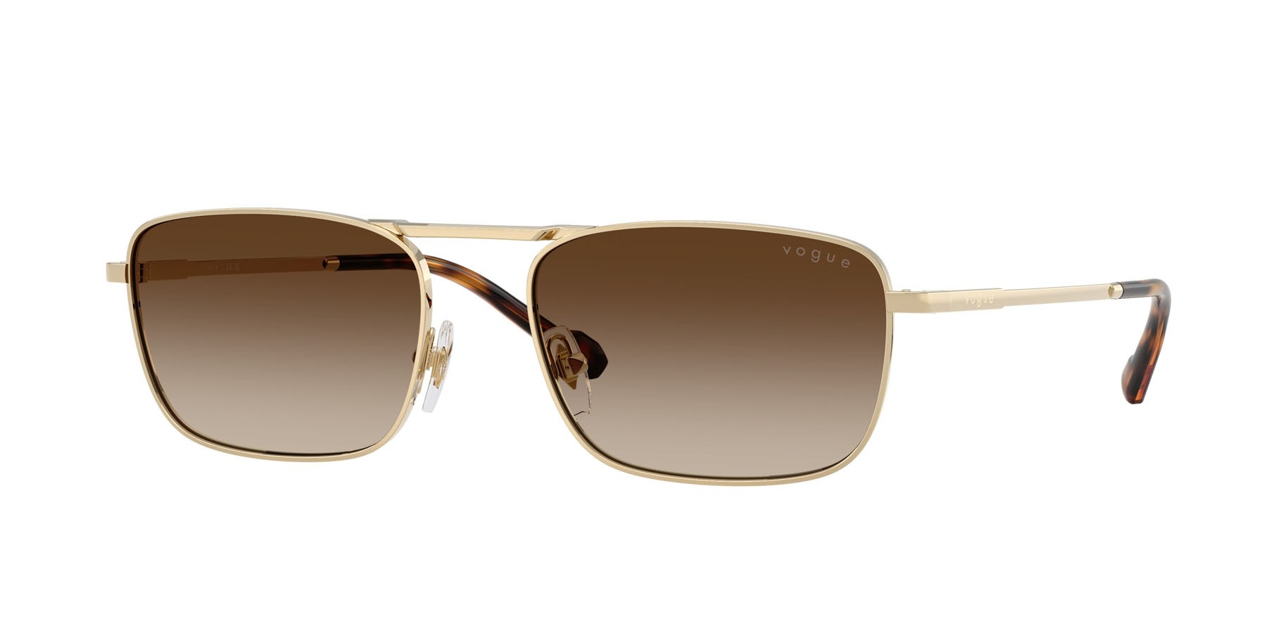 Occhiali da sole Vogue VO 4346S (848/13) colore oro pallido forma quadrato lenti marrone sfumato