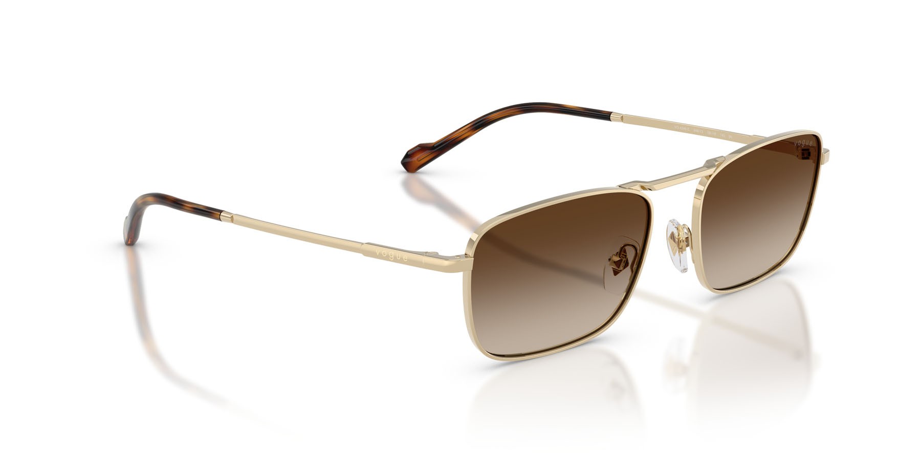 Occhiali da sole Vogue VO 4346S (848/13) colore oro pallido forma quadrato lenti marrone sfumato