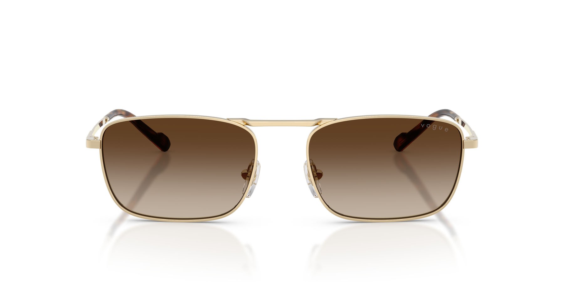 Occhiali da sole Vogue VO 4346S (848/13) colore oro pallido forma quadrato lenti marrone sfumato