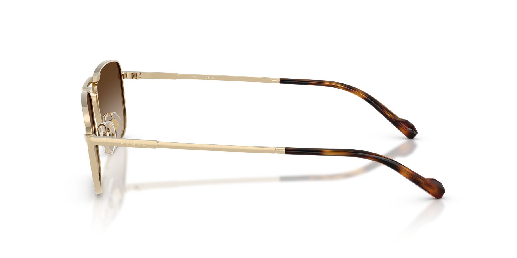 Occhiali da sole Vogue VO 4346S (848/13) colore oro pallido forma quadrato lenti marrone sfumato