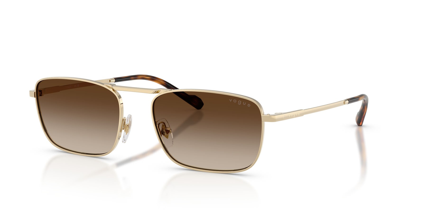 Occhiali da sole Vogue VO 4346S (848/13) colore oro pallido forma quadrato lenti marrone sfumato