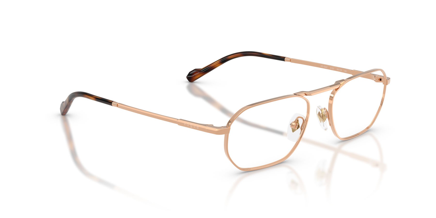Eyeglasses Vogue VO 4347 (5152) color oro rose shape irregular lenses lente demo