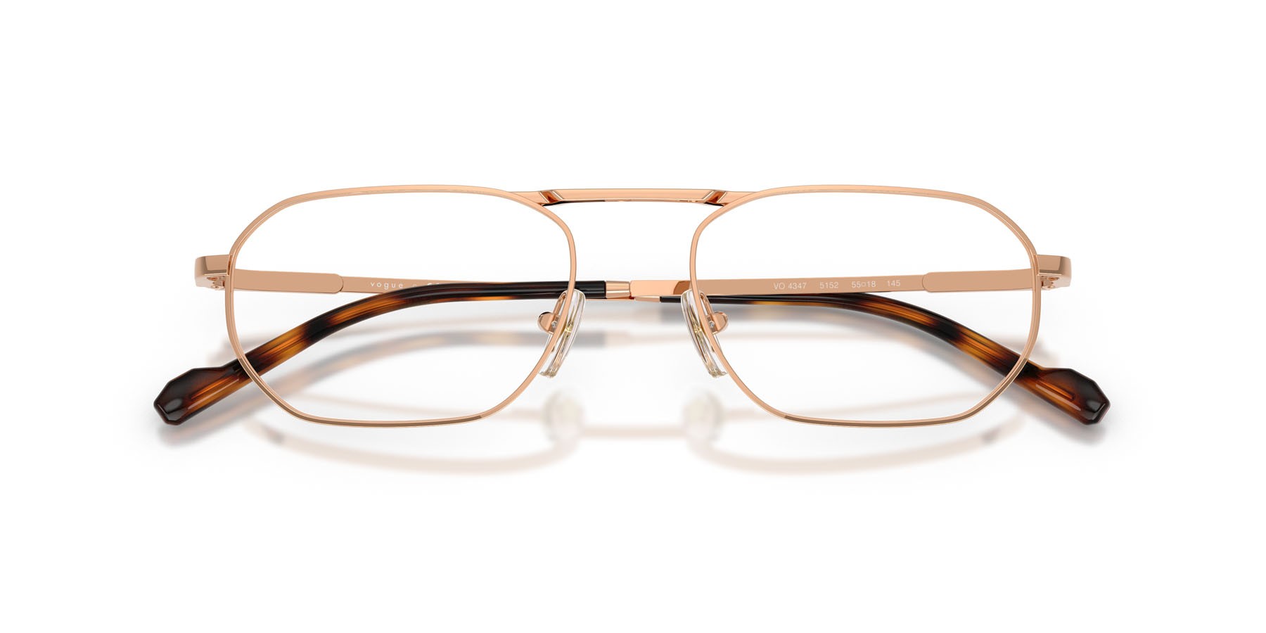Eyeglasses Vogue VO 4347 (5152) color oro rose shape irregular lenses lente demo