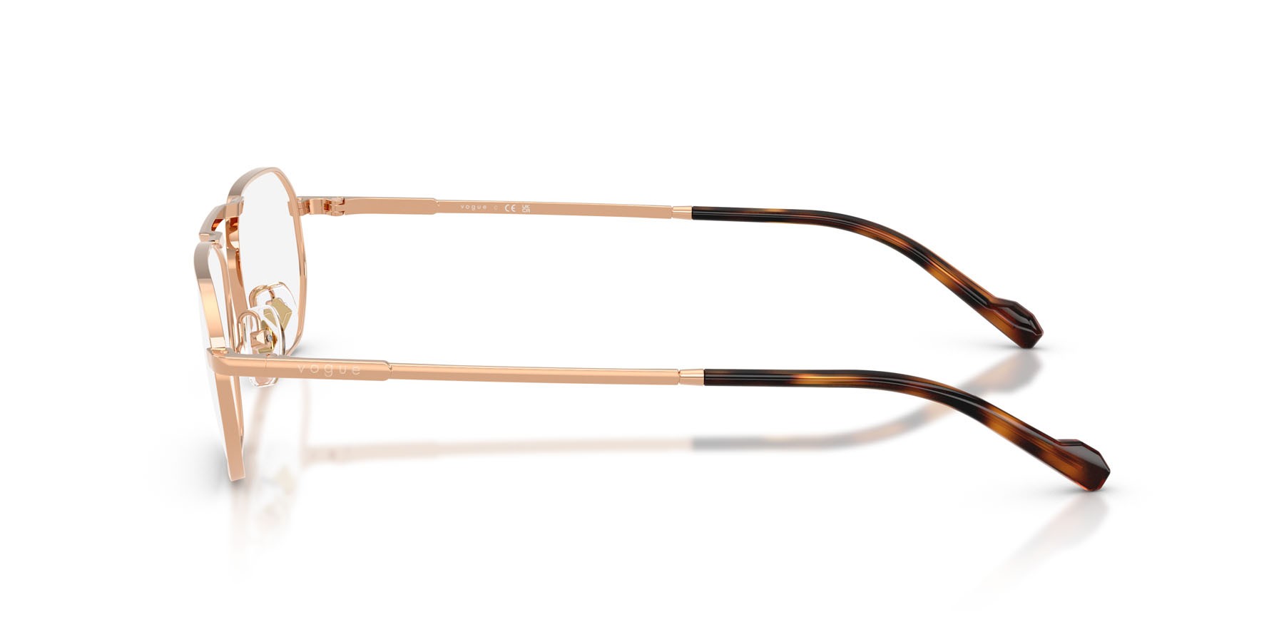 Eyeglasses Vogue VO 4347 (5152) color oro rose shape irregular lenses lente demo