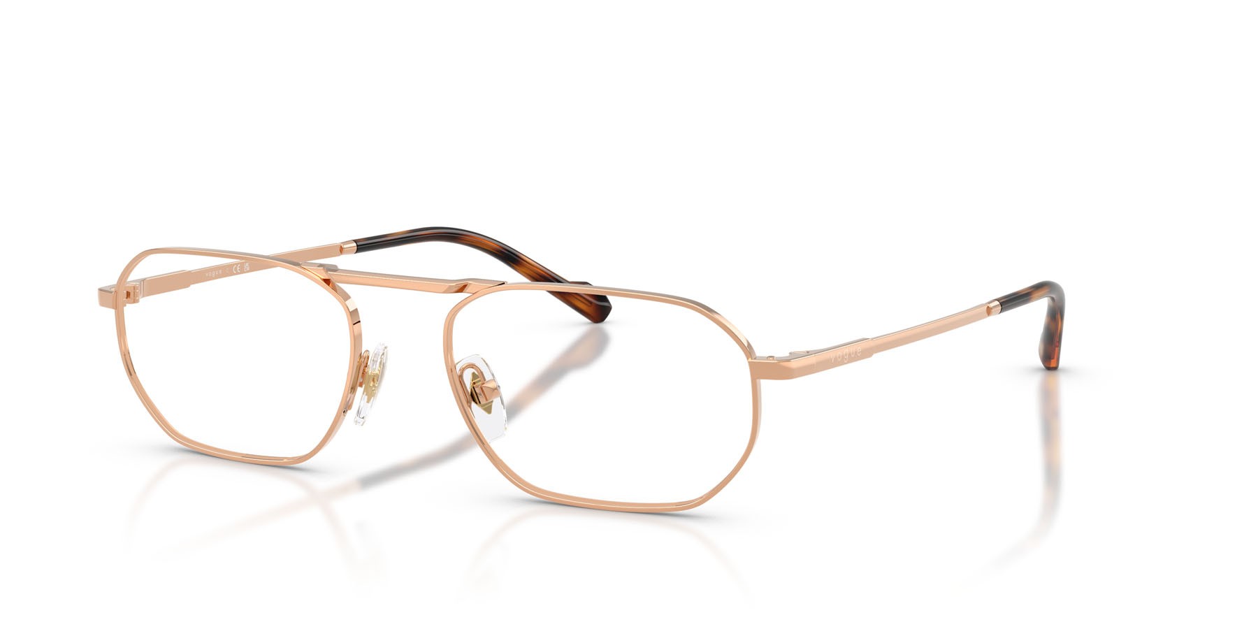 Eyeglasses Vogue VO 4347 (5152) color oro rose shape irregular lenses lente demo