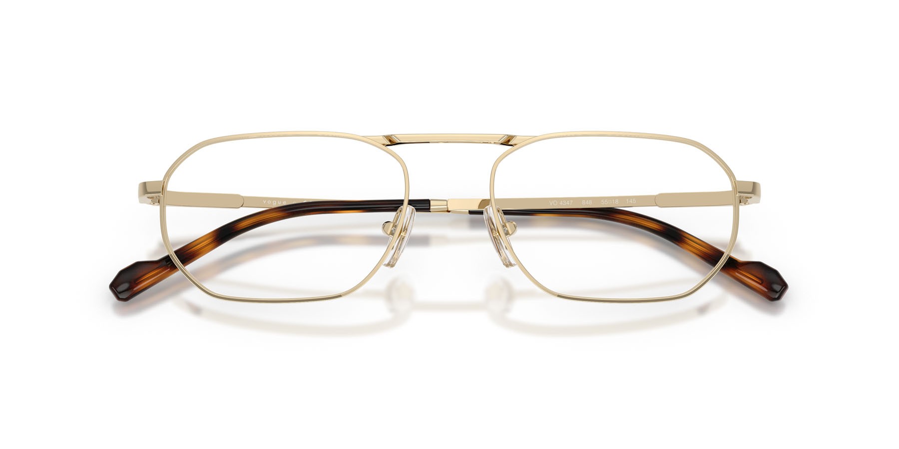 Eyeglasses Vogue VO 4347 (848) color oro pallido shape irregular lenses lente demo