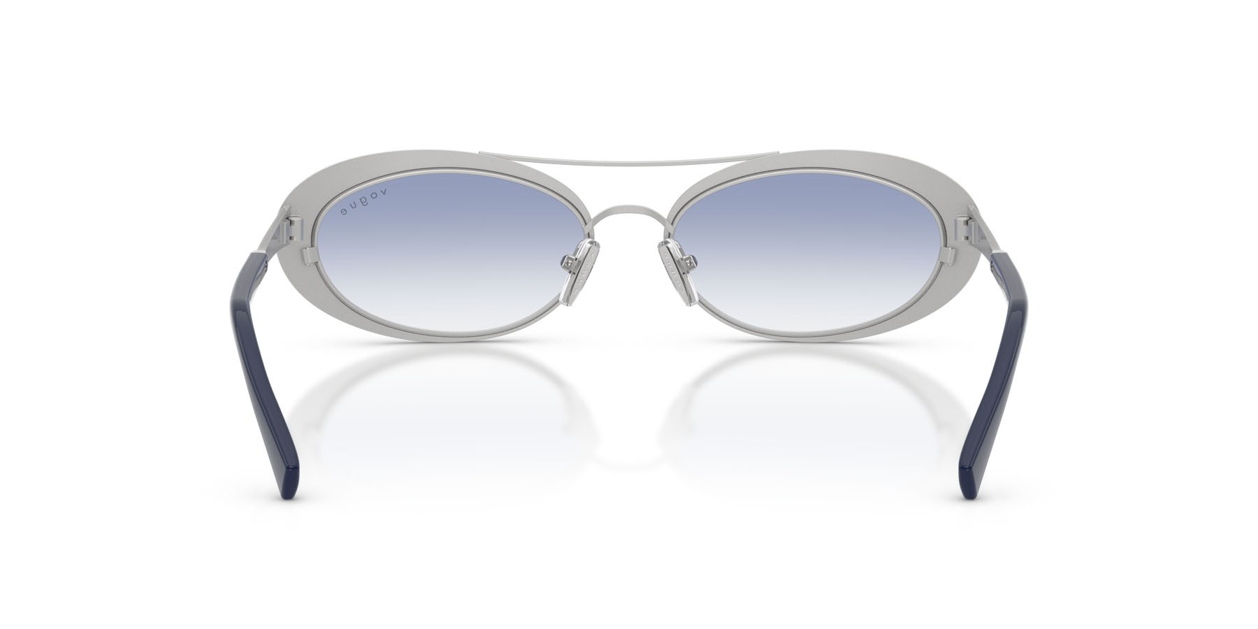 Occhiali da sole Vogue VO 4348SB (323/19) colore argento forma ovale lenti trasparente sfumato blu