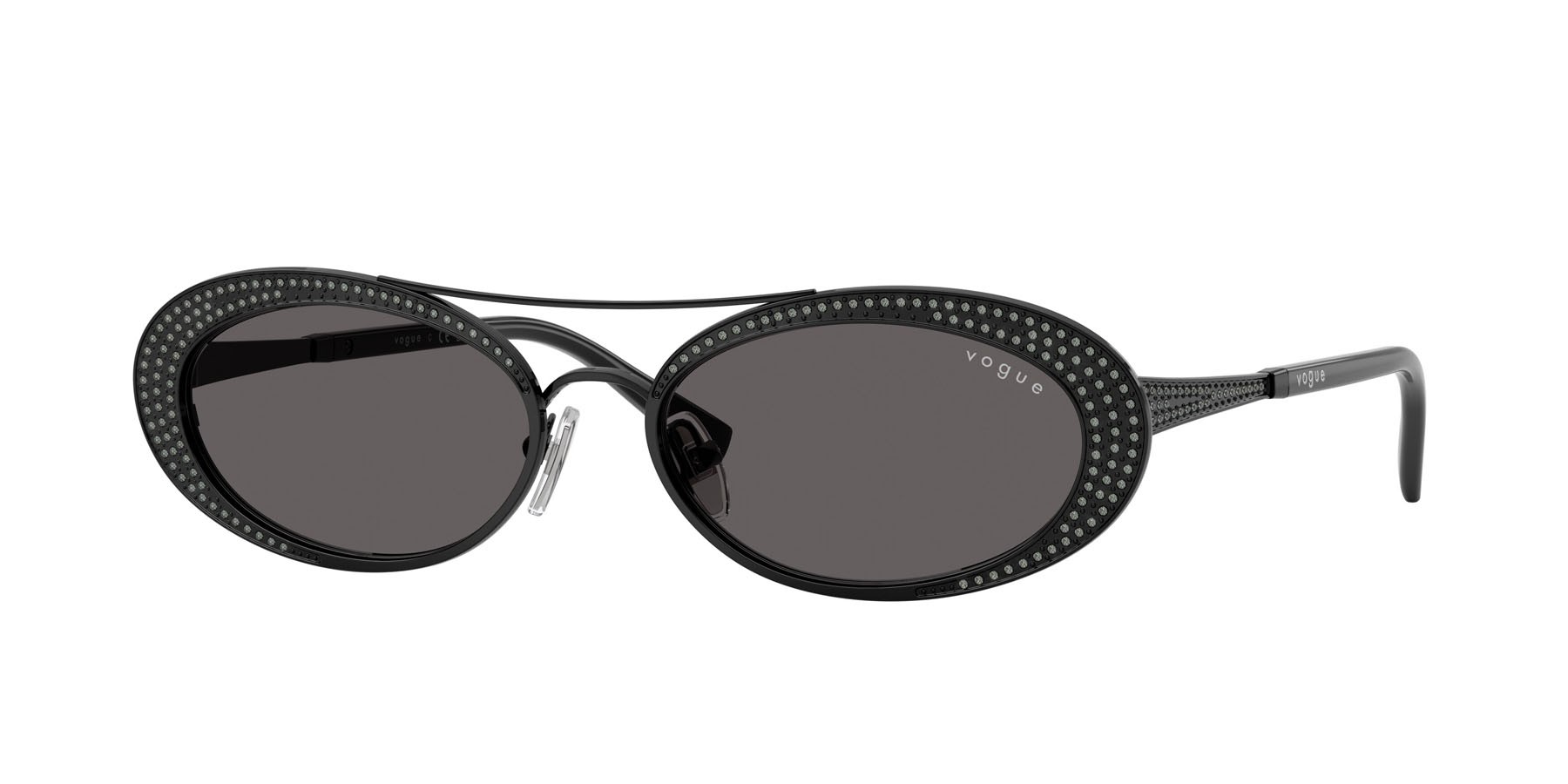 Occhiali da sole Vogue VO 4348SB (352/87) colore nero forma ovale lenti nero/grigio fumo