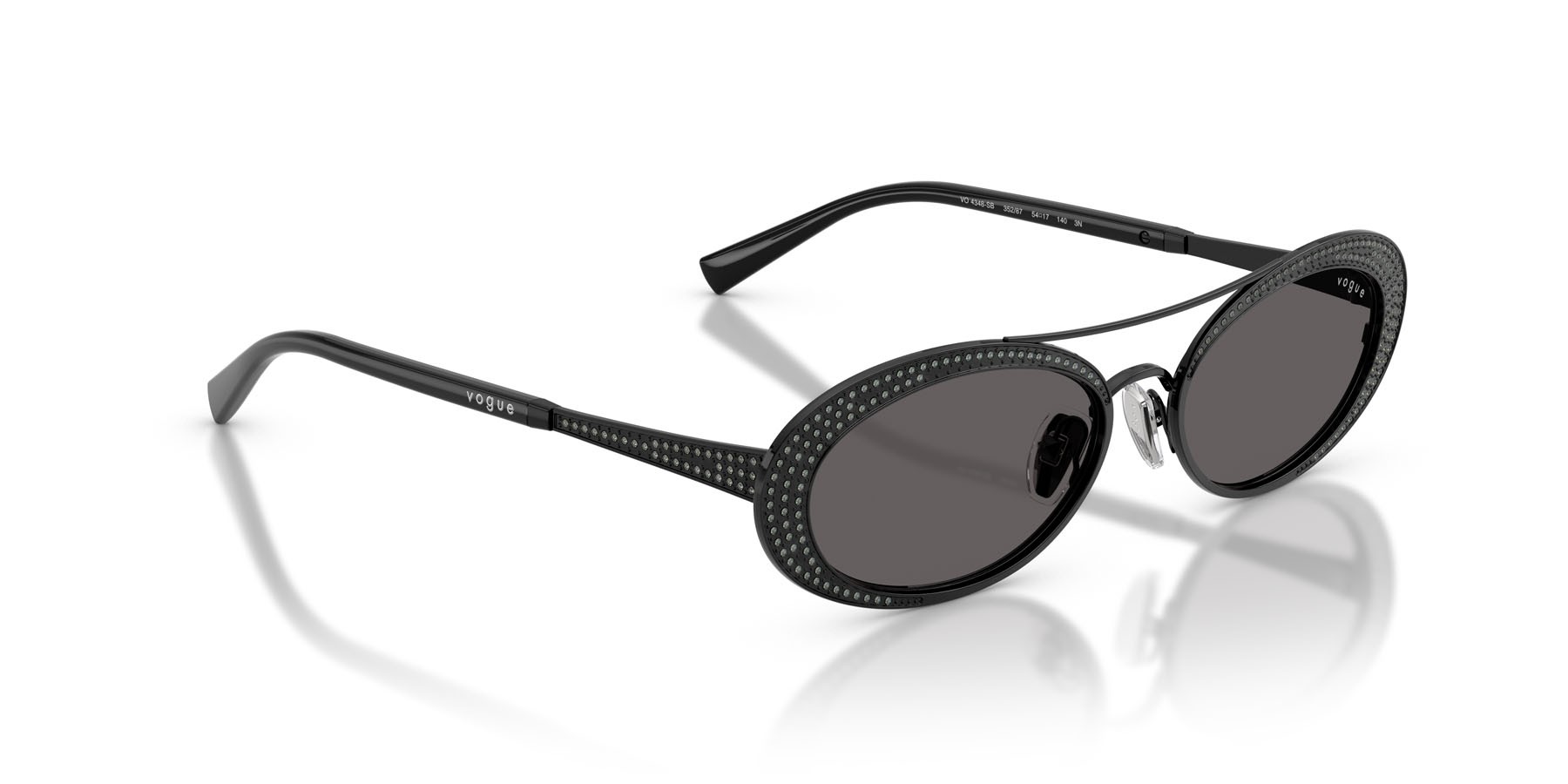 Occhiali da sole Vogue VO 4348SB (352/87) colore nero forma ovale lenti nero/grigio fumo
