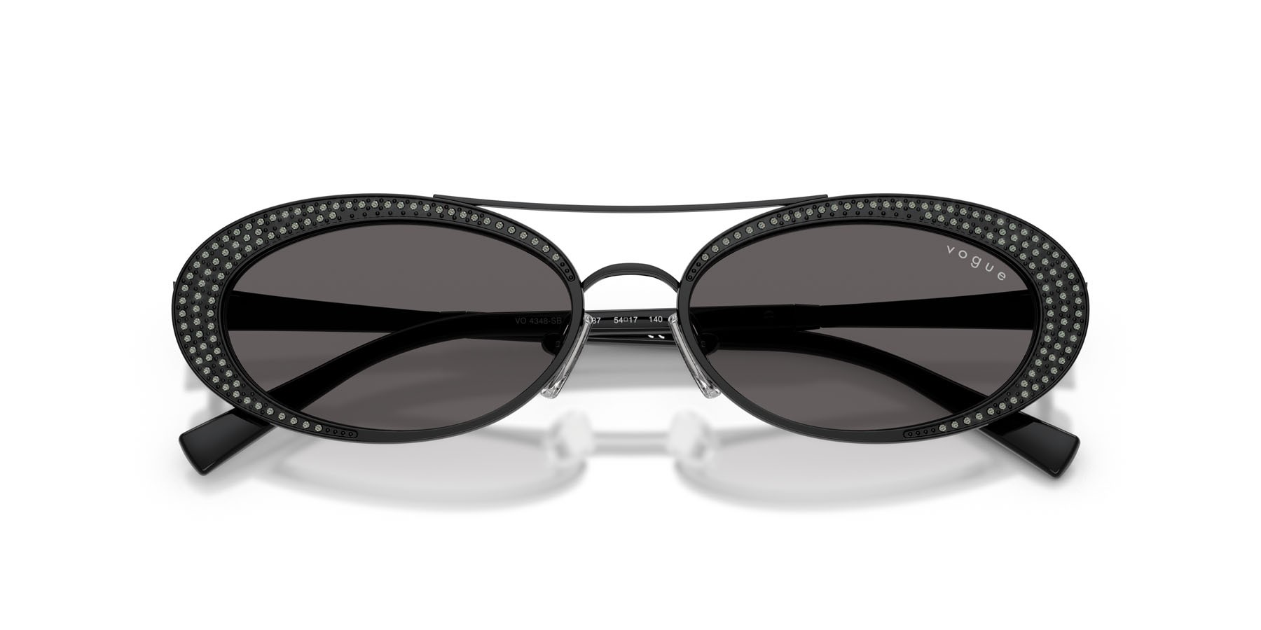 Occhiali da sole Vogue VO 4348SB (352/87) colore nero forma ovale lenti nero/grigio fumo