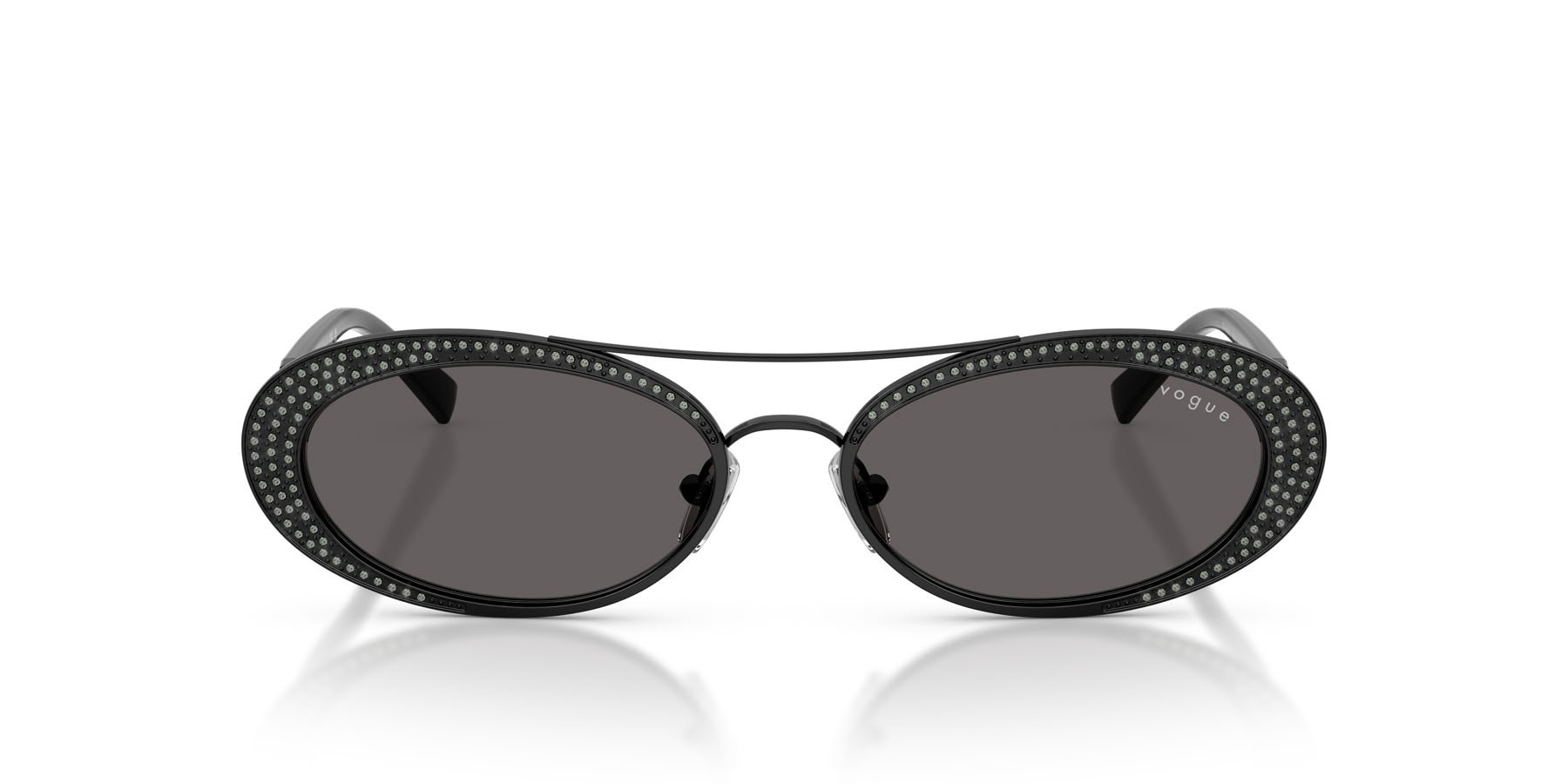 Occhiali da sole Vogue VO 4348SB (352/87) colore nero forma ovale lenti nero/grigio fumo