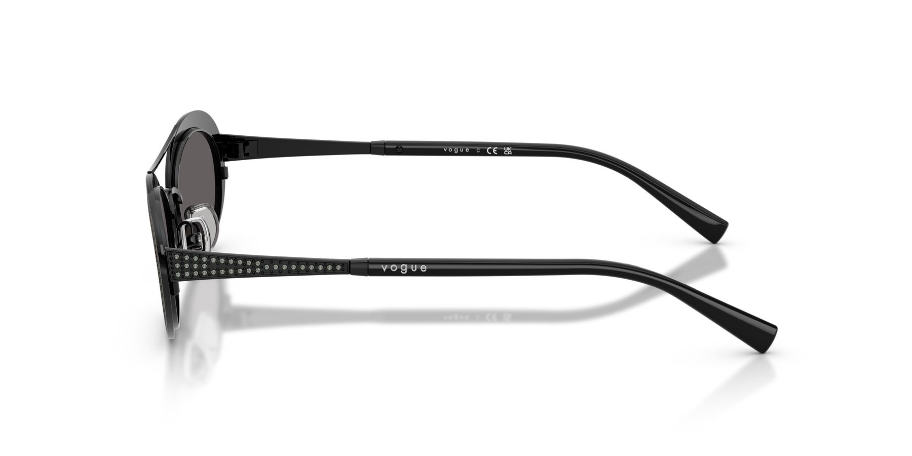 Occhiali da sole Vogue VO 4348SB (352/87) colore nero forma ovale lenti nero/grigio fumo