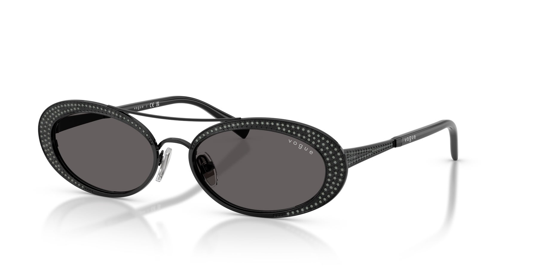 Occhiali da sole Vogue VO 4348SB (352/87) colore nero forma ovale lenti nero/grigio fumo