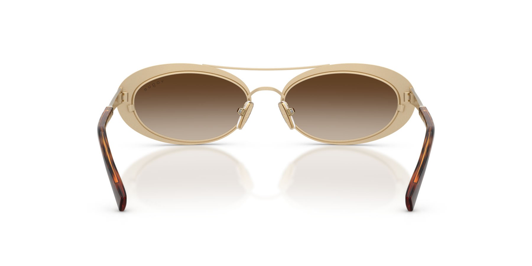 Sunglasses Vogue VO 4348SB (848/13) color oro pallido shape oval lenses marrone sfumato
