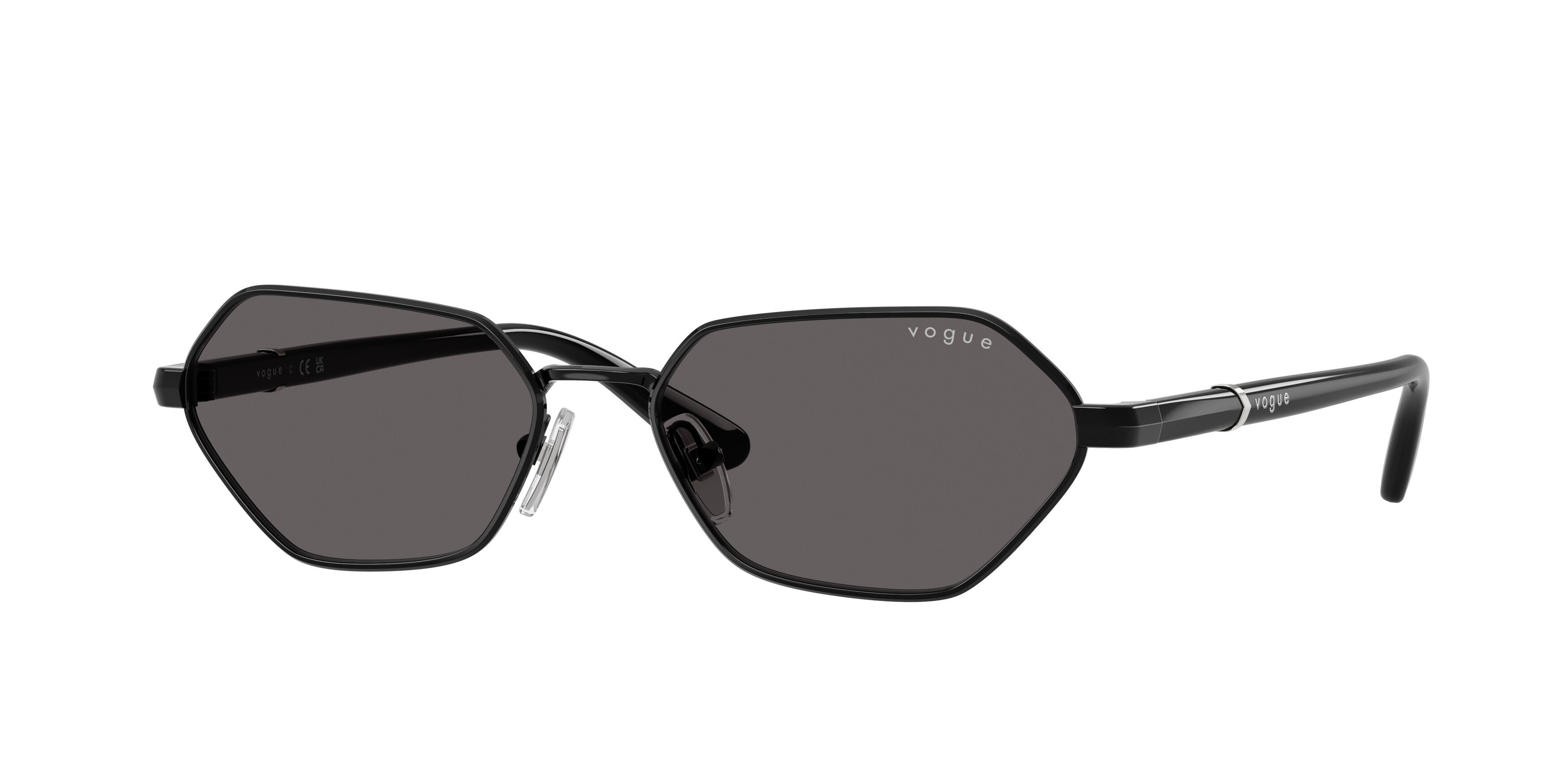 Occhiali da sole Vogue VO 4349S (352/87) colore nero forma farfalla lenti nero/grigio fumo