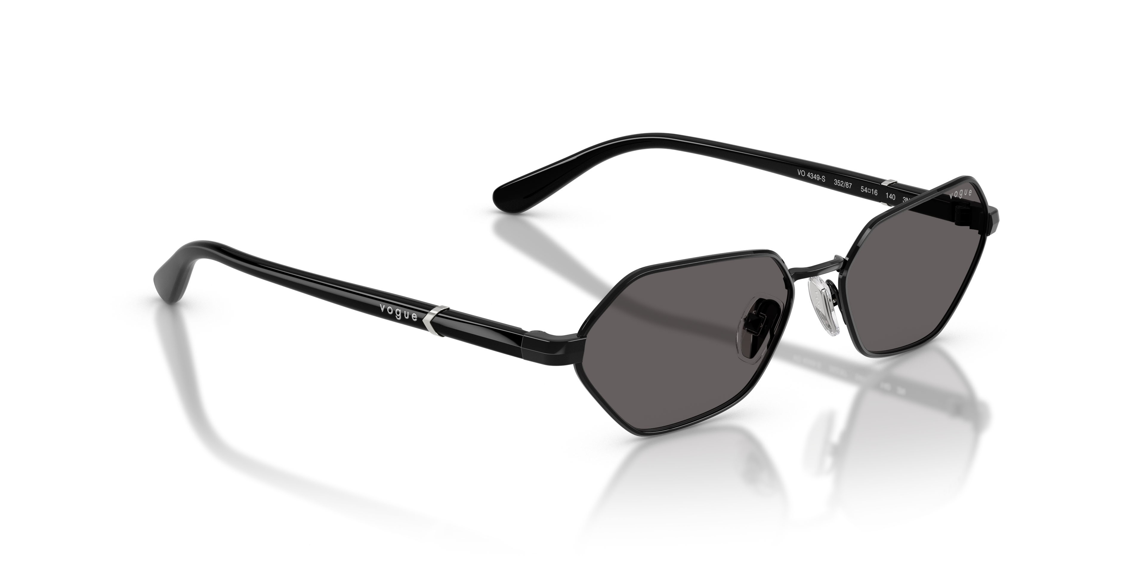 Occhiali da sole Vogue VO 4349S (352/87) colore nero forma farfalla lenti nero/grigio fumo