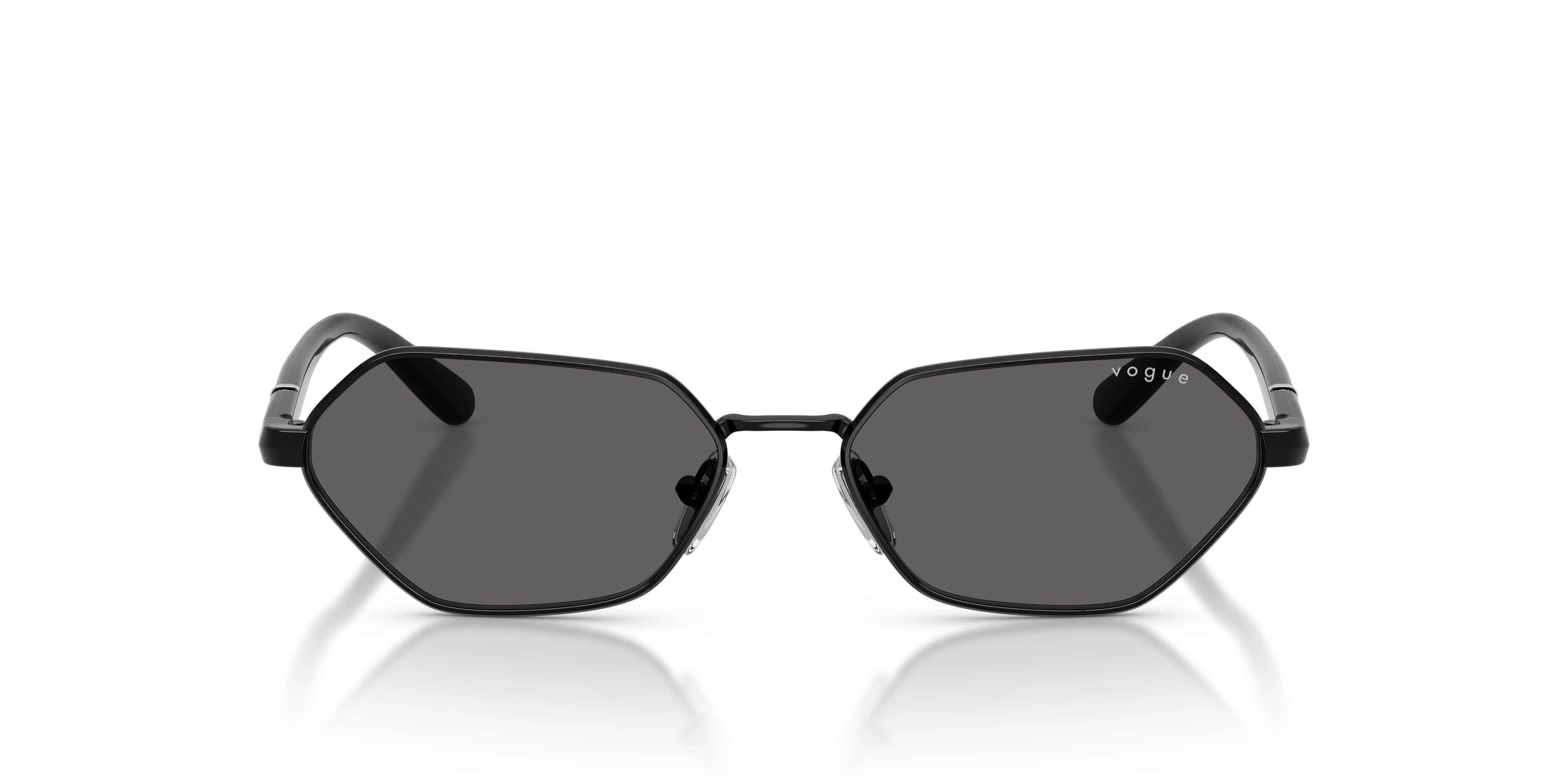 Occhiali da sole Vogue VO 4349S (352/87) colore nero forma farfalla lenti nero/grigio fumo