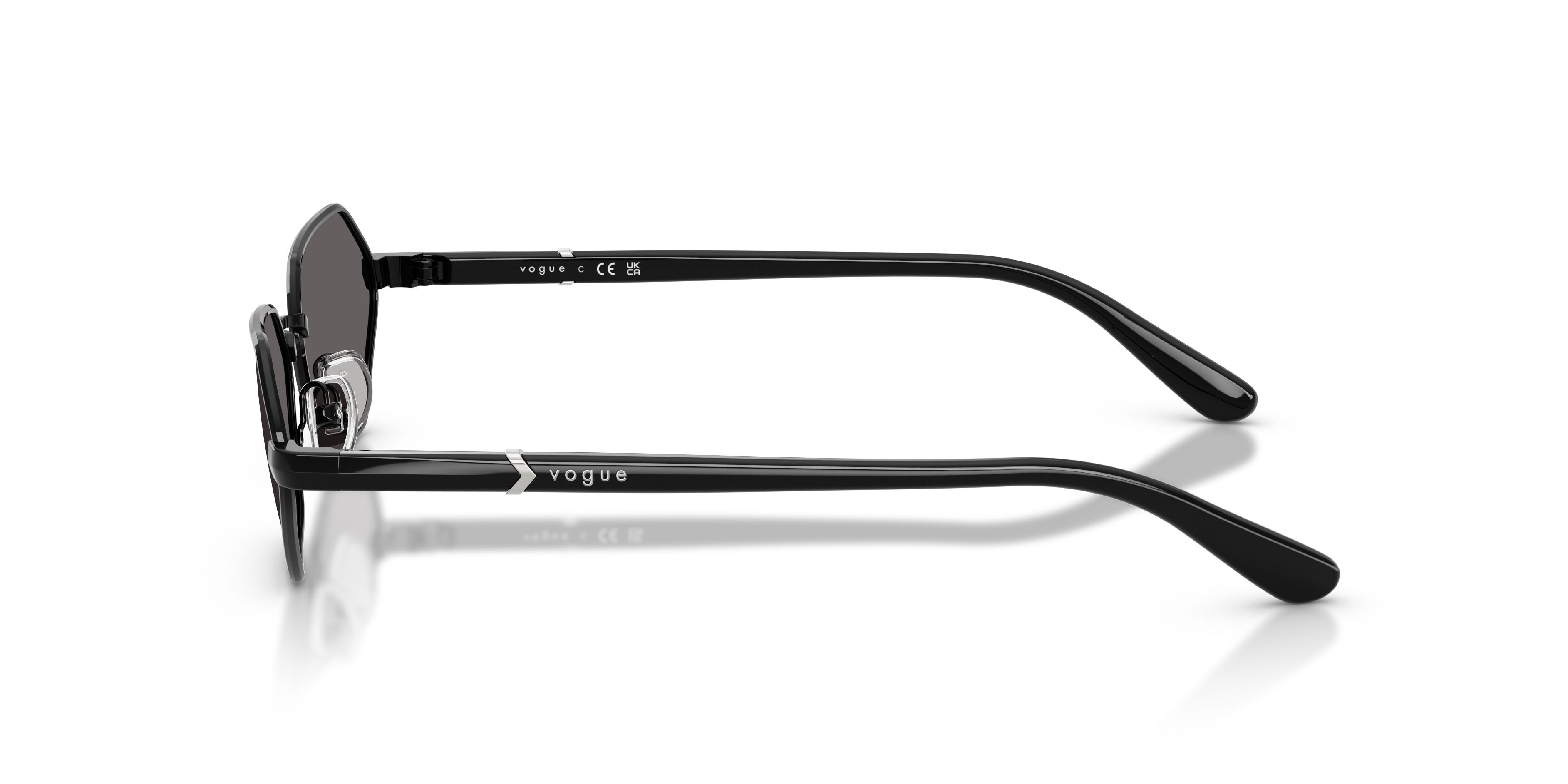 Occhiali da sole Vogue VO 4349S (352/87) colore nero forma farfalla lenti nero/grigio fumo