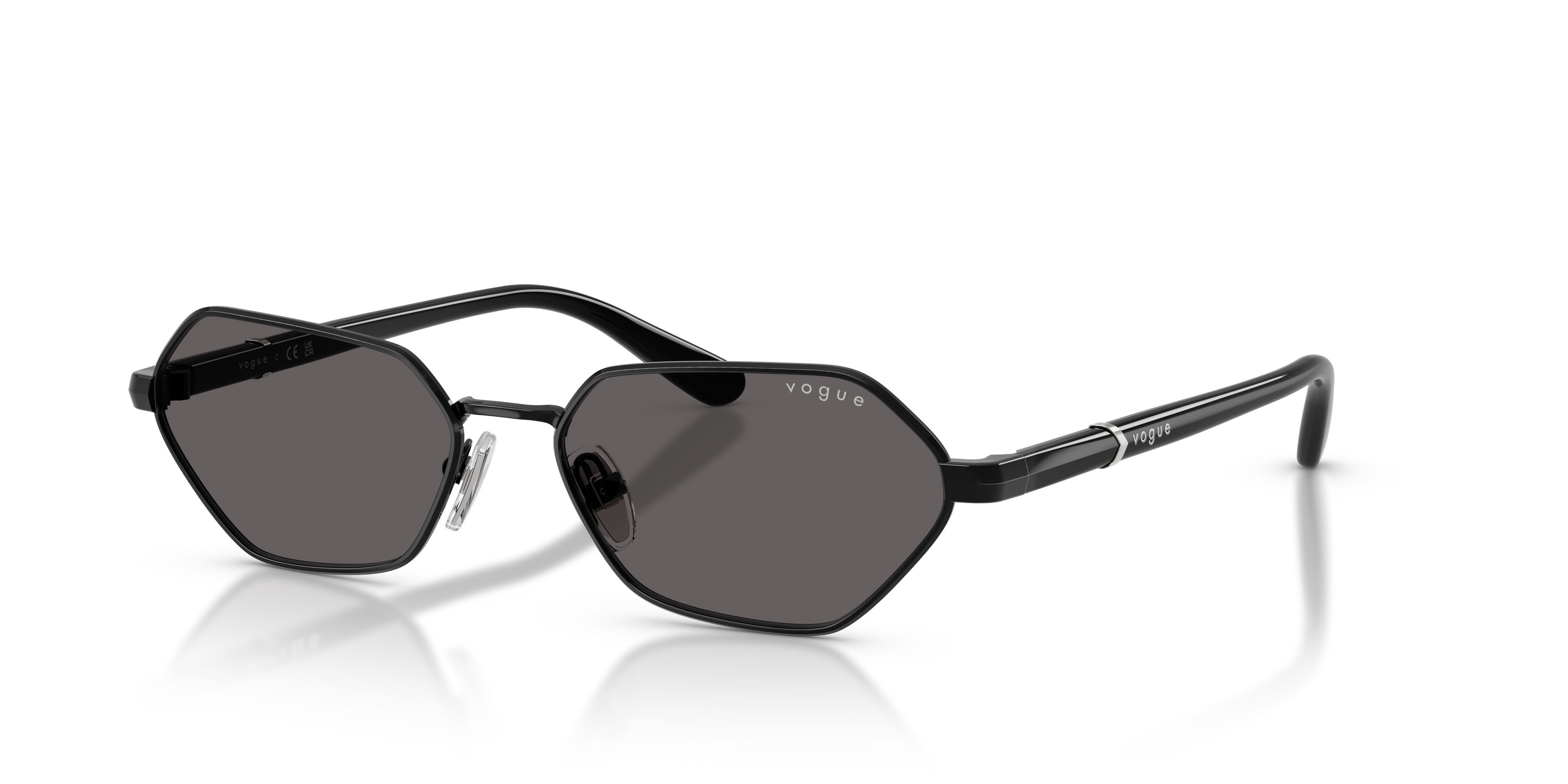 Occhiali da sole Vogue VO 4349S (352/87) colore nero forma farfalla lenti nero/grigio fumo