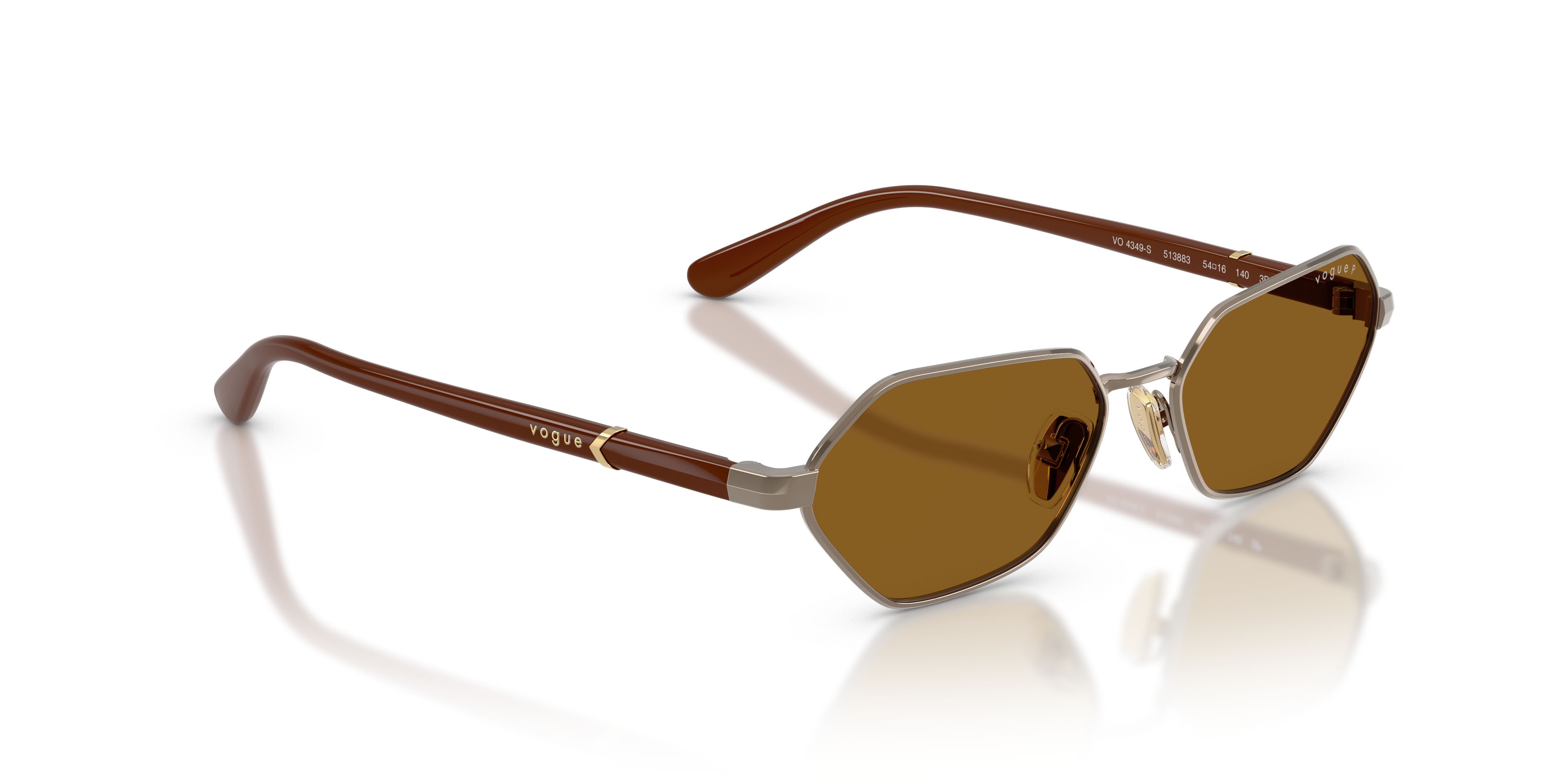 Occhiali da sole Vogue VO 4349S (513883) colore marrone chiaro forma farfalla lenti polar marrone scuro