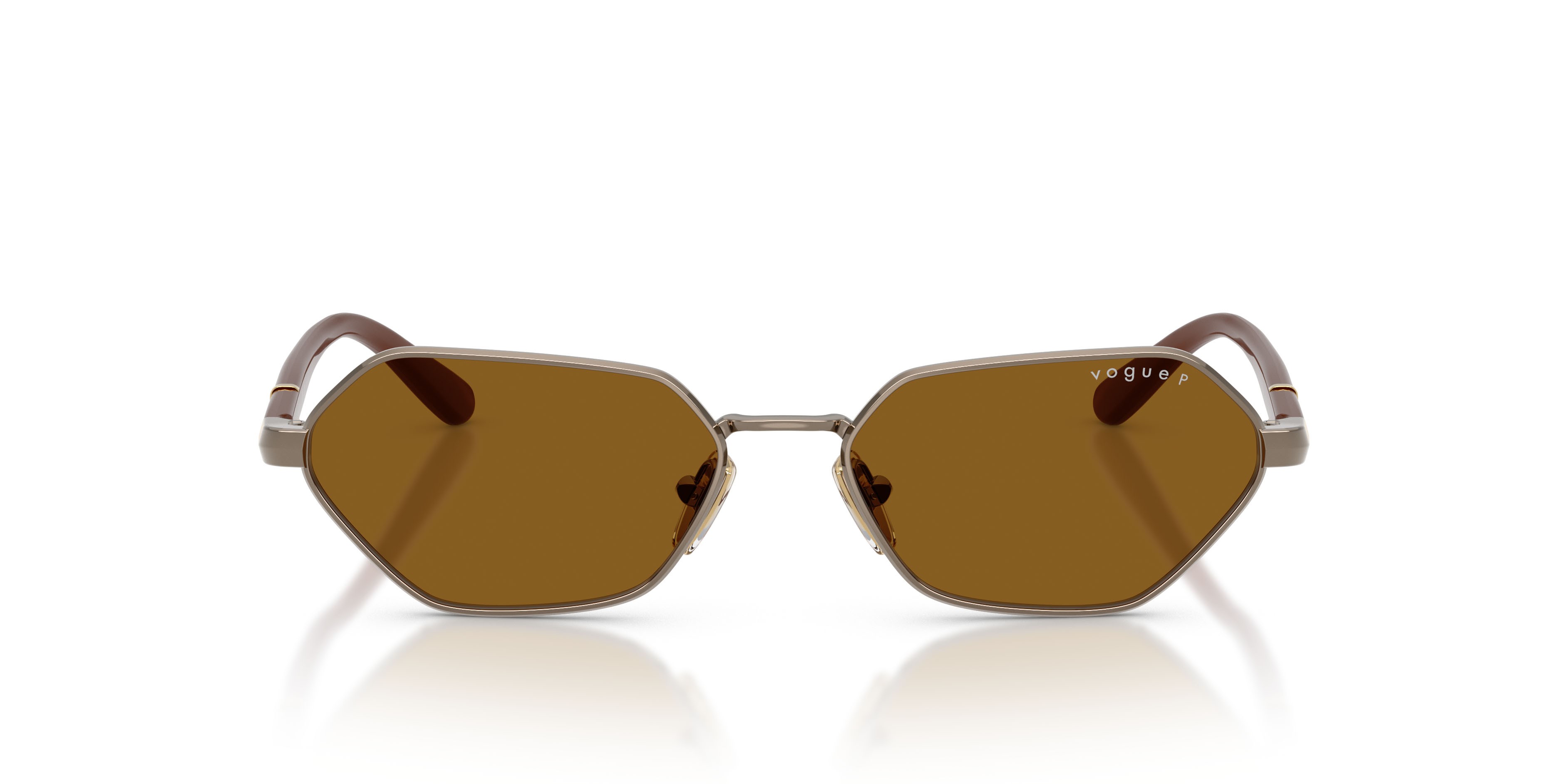 Occhiali da sole Vogue VO 4349S (513883) colore marrone chiaro forma farfalla lenti polar marrone scuro