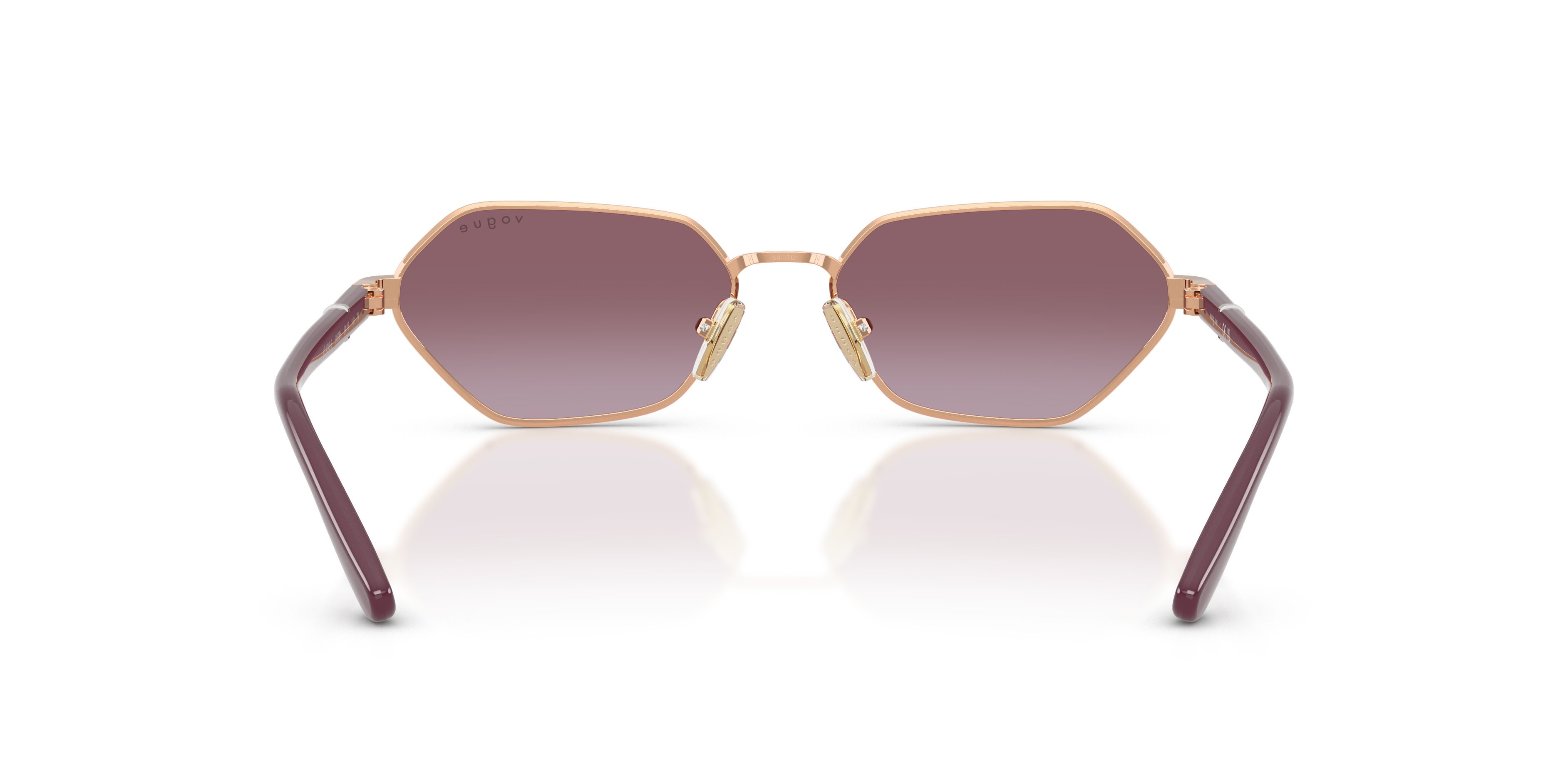 Occhiali da sole Vogue VO 4349S (51528H) colore oro rose forma farfalla lenti sfumato viola